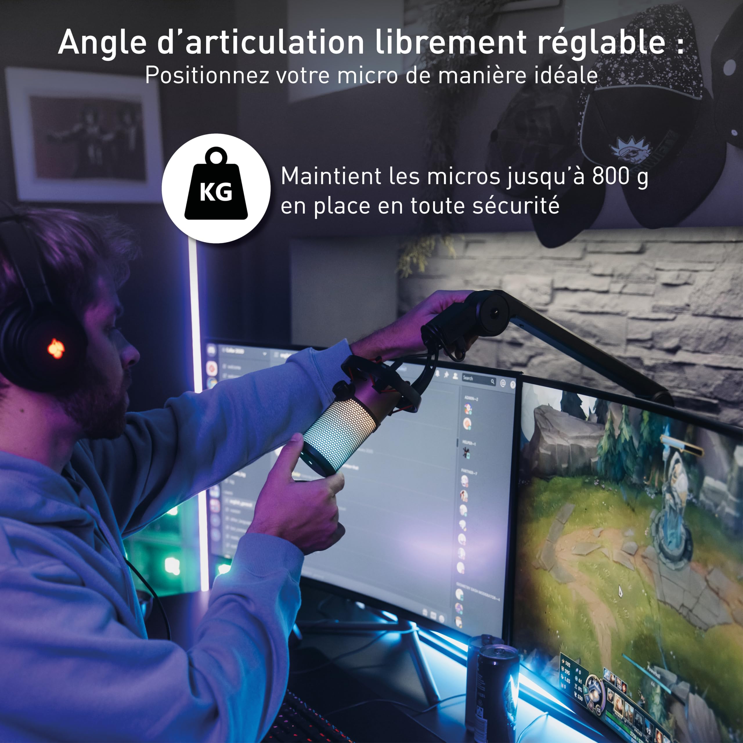 CHERRY Bras de microphone MA 6.0 UNI USB avec hub intégré