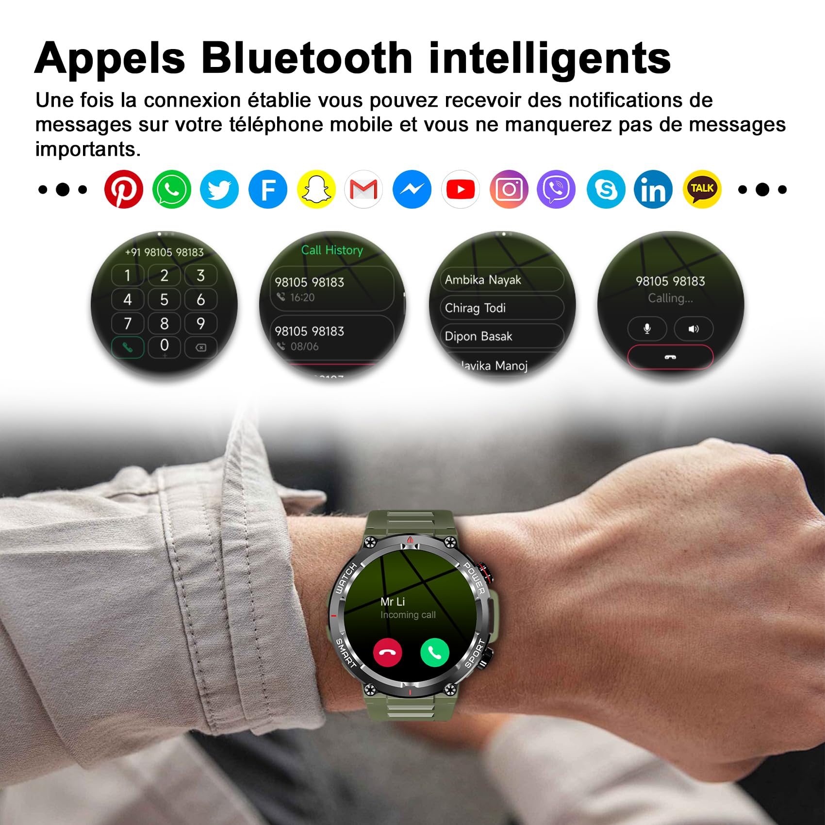 Blackview W50 (Montre Connectée - 1.39'' - Microphone intégré) Vert