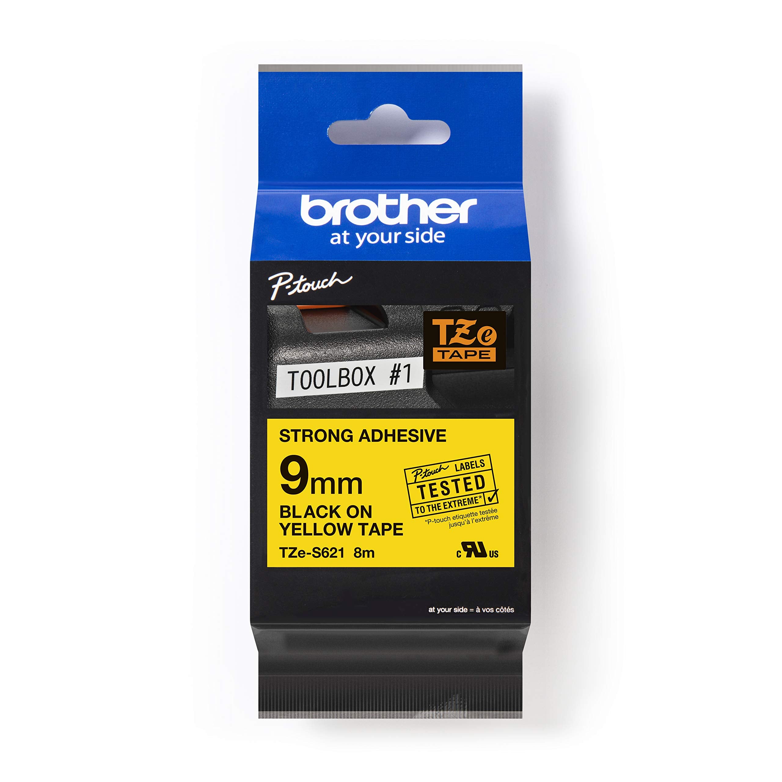 BROTHER P-TOUCH TZE-S621 noir sur jaune  9mm extra gluey