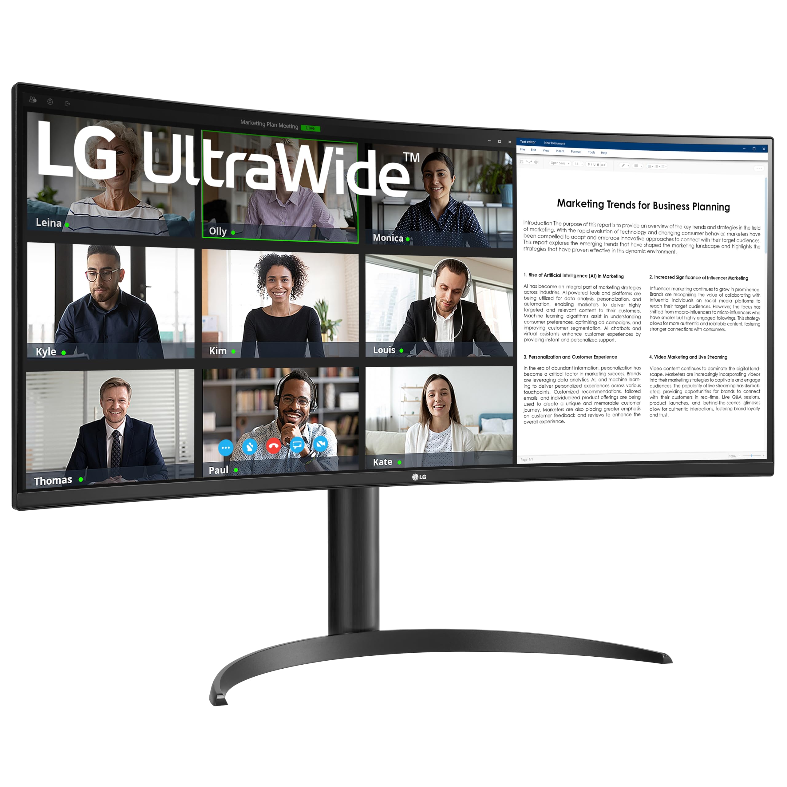 "LG 34WR55QK-B écran plat de PC 86,4 cm (34"") 3440 x 1440 pixels Wide Quad HD Noir"