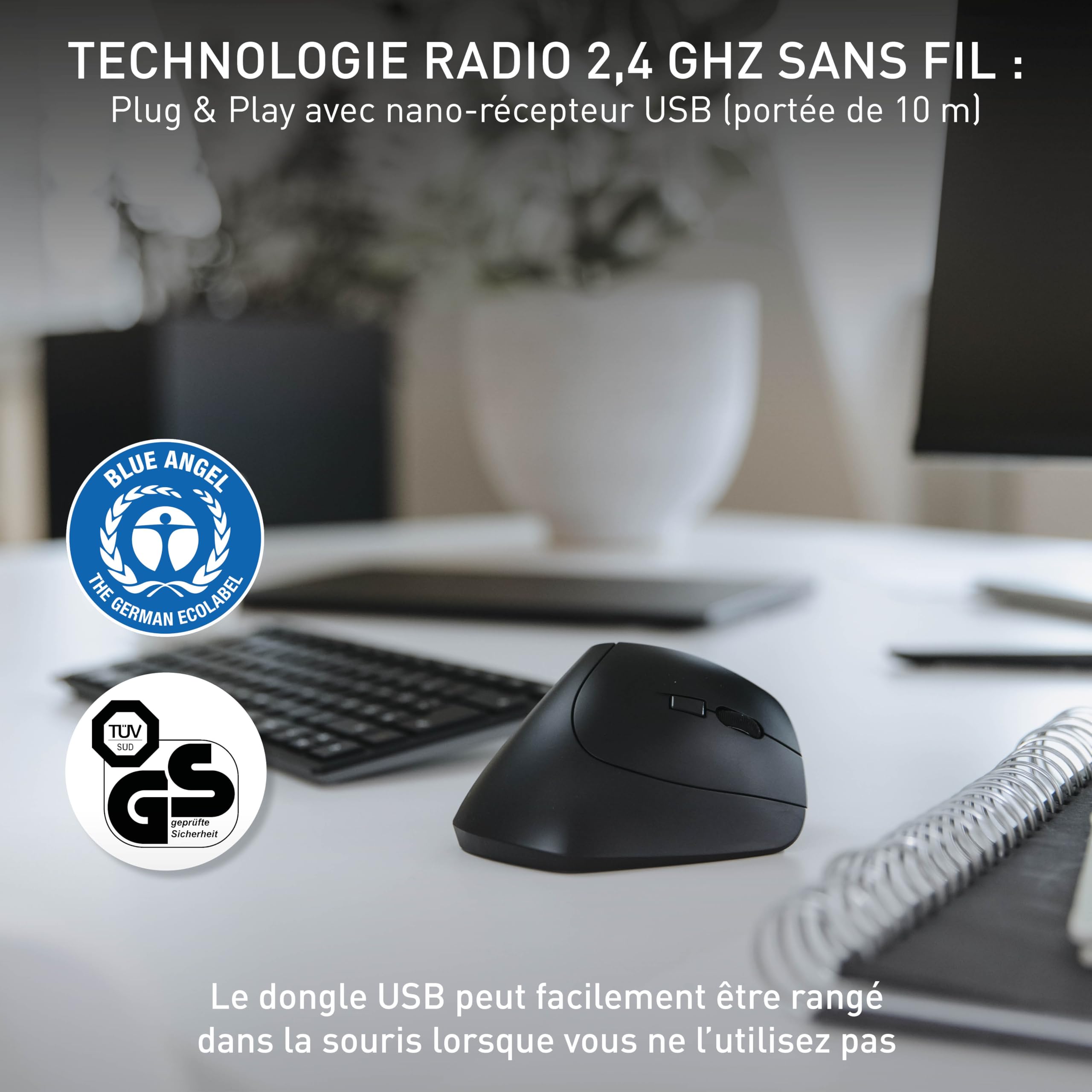 CHERRY Souris MW-4500 sans fil USB noire
