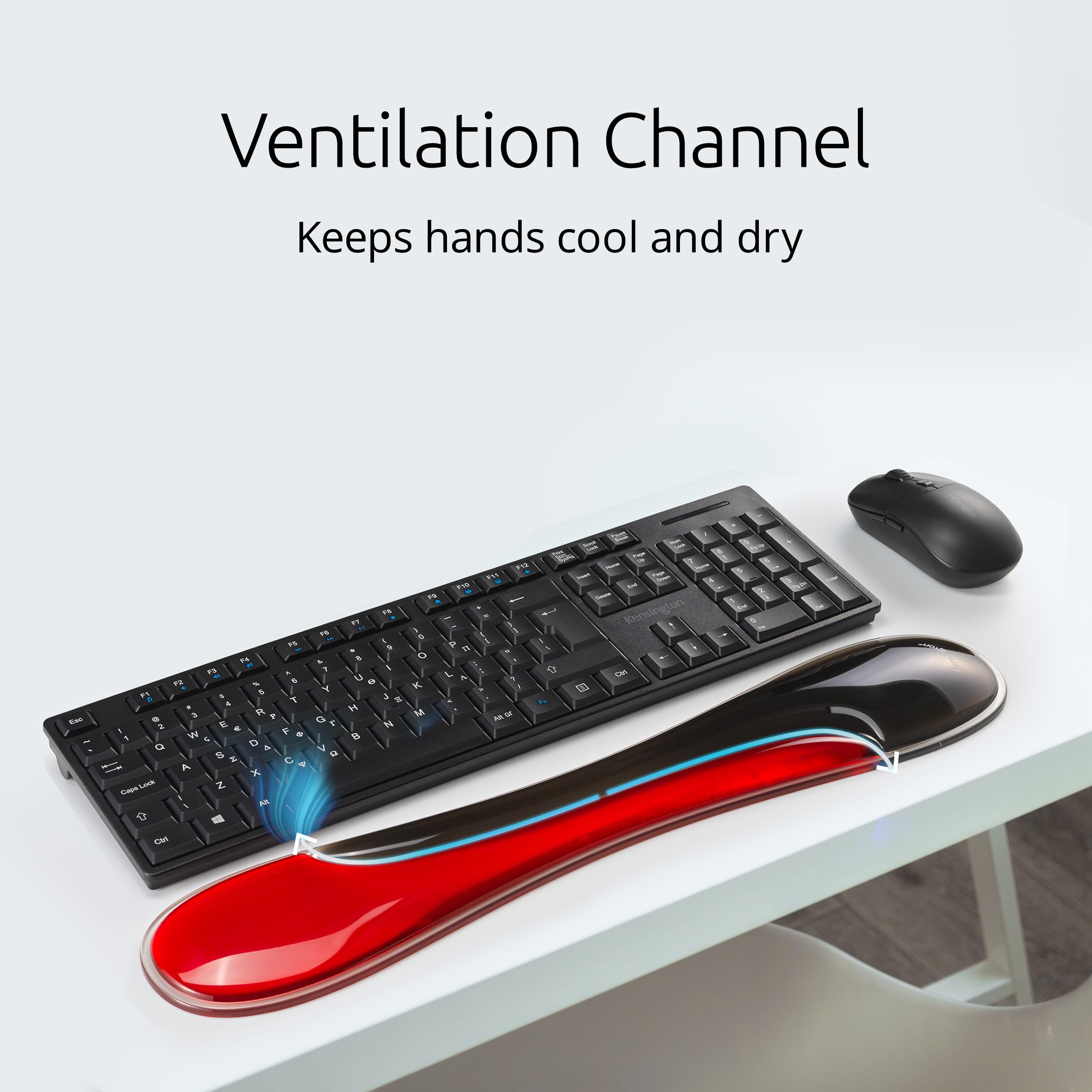 Slim Duo Gel Keyboard Wrist Rest - Red