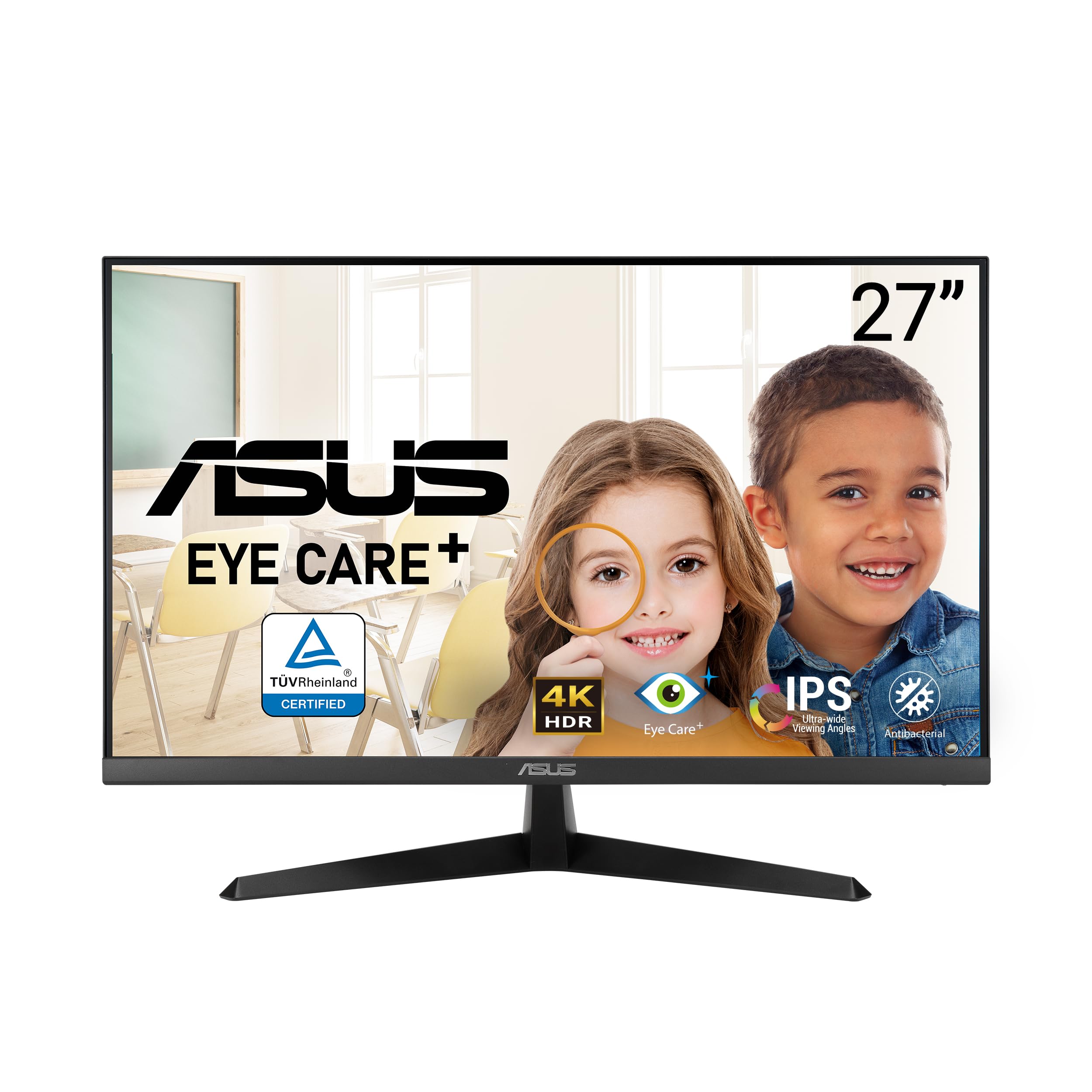 ASUS VY27UQ Eye Care Monitor 27p IPS WLED UHD 16:9 60Hz 350cd/m2 5ms 2xHDMI DP 2x2W Black