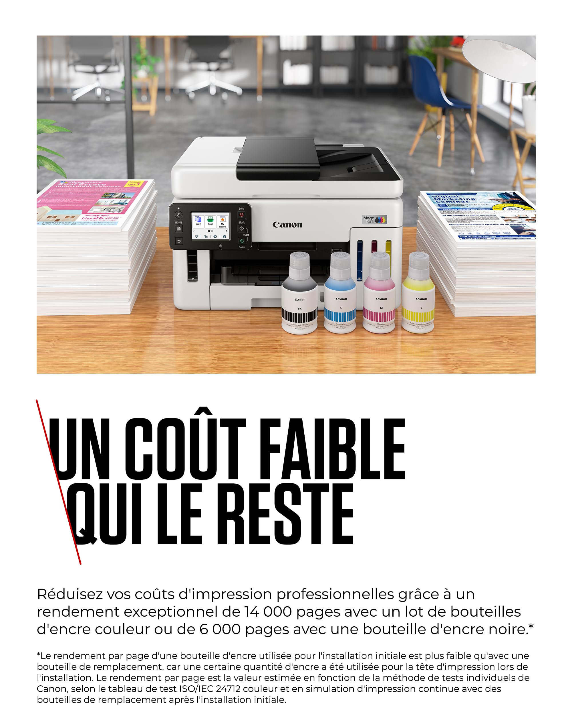 CANON MAXIFY GX6150 MegaTank MFP colour inkjet CISS Legal 216x356mm A4 24ipm Print 350sheets USB Wi-Fi LAN