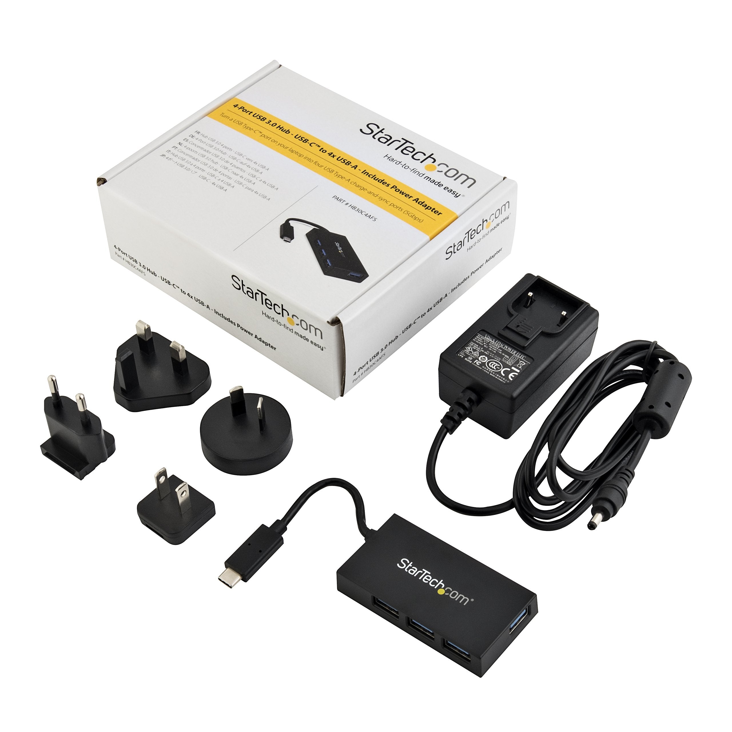Hub USB C 4 Port - C to A - Power Adapt