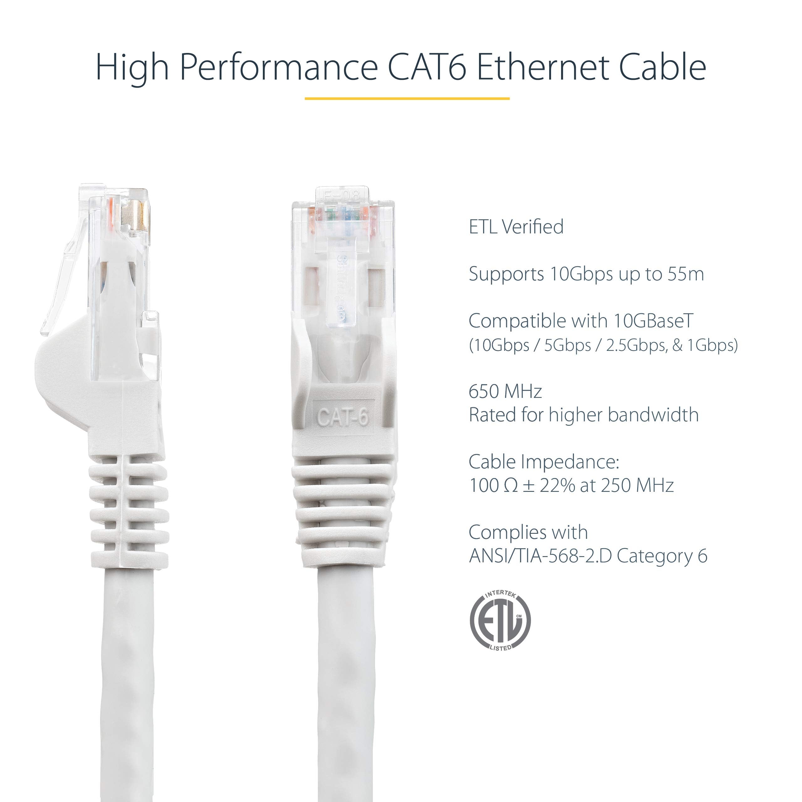 1m White Snagless UTP Cat6 Patch Cable