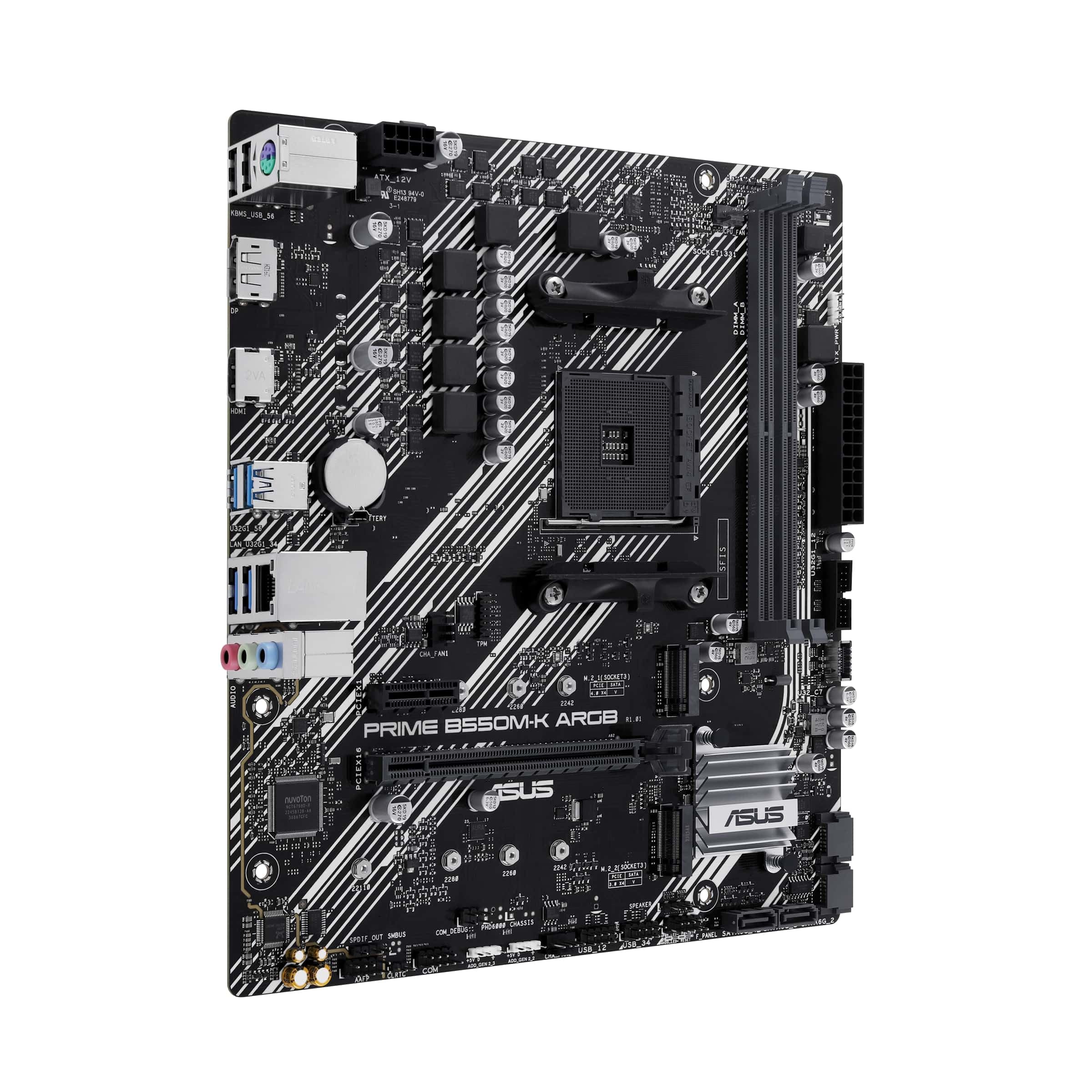 ASUS PRIME B550M-K ARGB AM4 2DDR4 microATX 4xSATA MB 1xHDMI 2.1 1xDP 1.4 2xM.2
