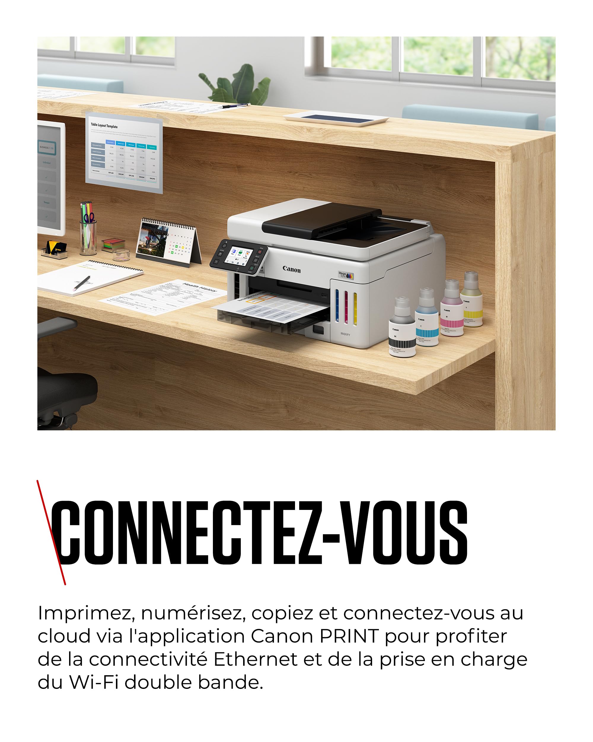 CANON MAXIFY GX6150 MegaTank MFP colour inkjet CISS Legal 216x356mm A4 24ipm Print 350sheets USB Wi-Fi LAN