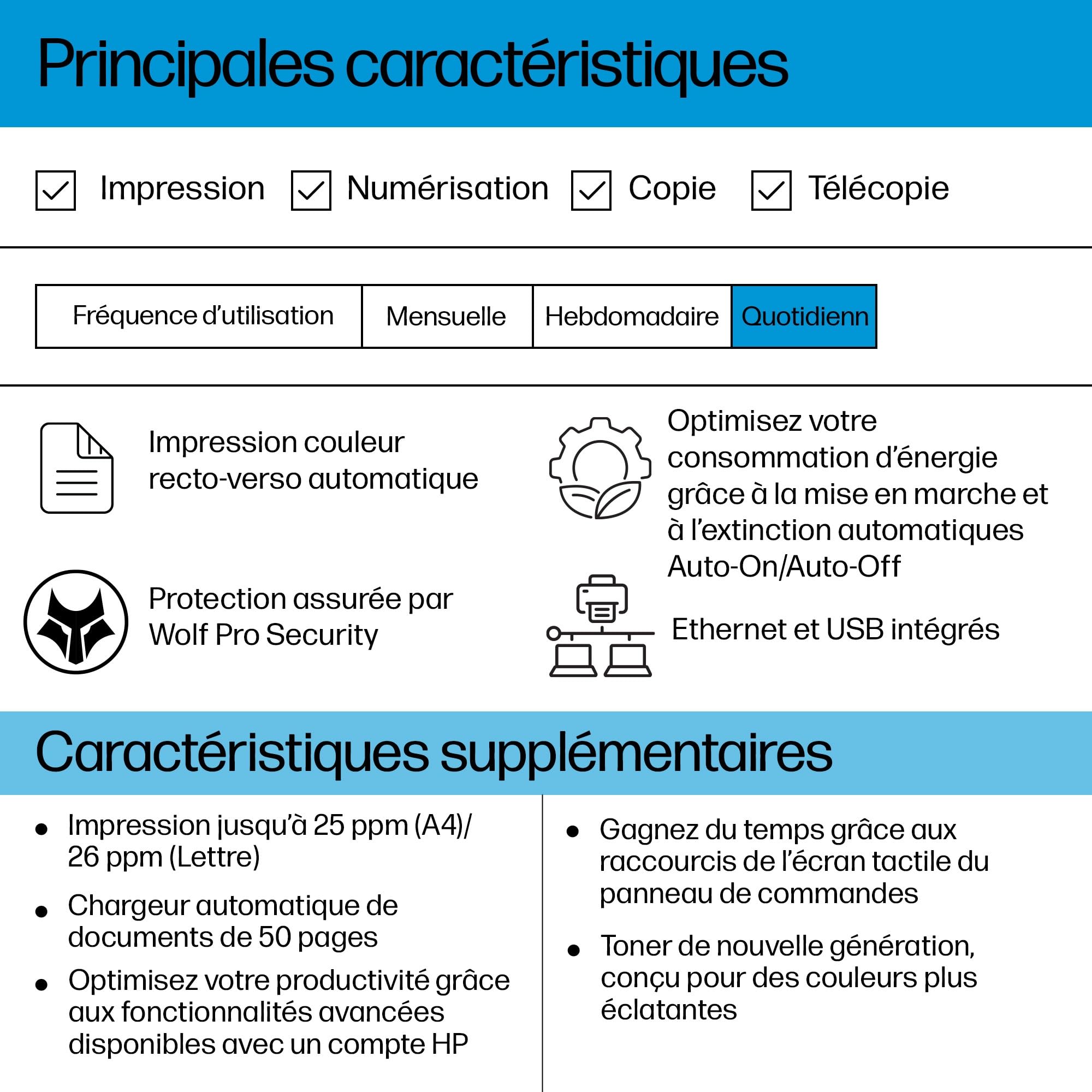 HP Color LaserJet Pro MFP 3302fdn MFP colour laser A4 25ppm Copy 25ppm Print 250sheets LAN USB Imprimante a4