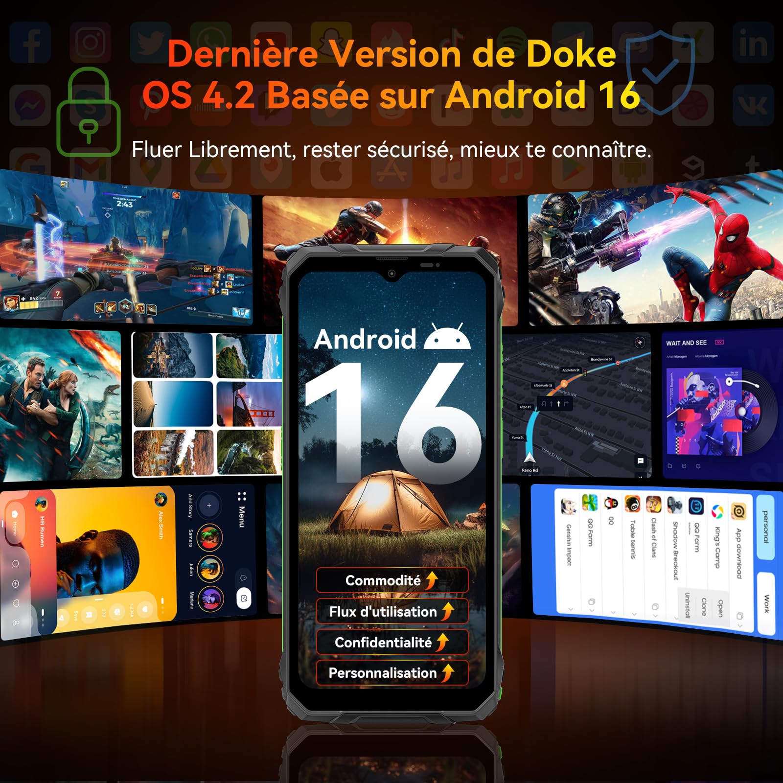 Blackview FORT 1 (6.56'' -  NFC - 256 Go, 6 Go de RAM - 10000mAh) Noir