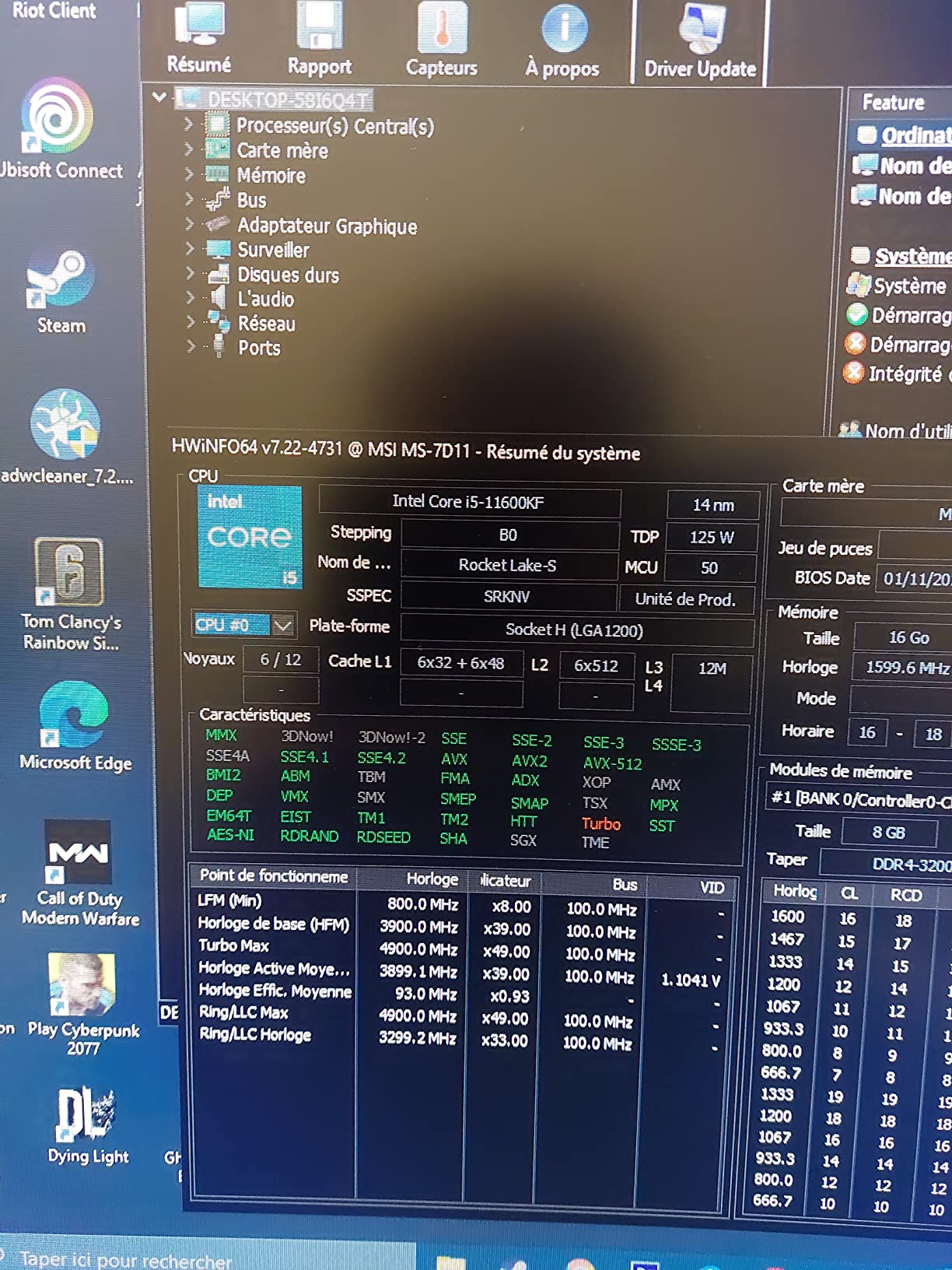 Processeur INTEL Core i5 11600KF