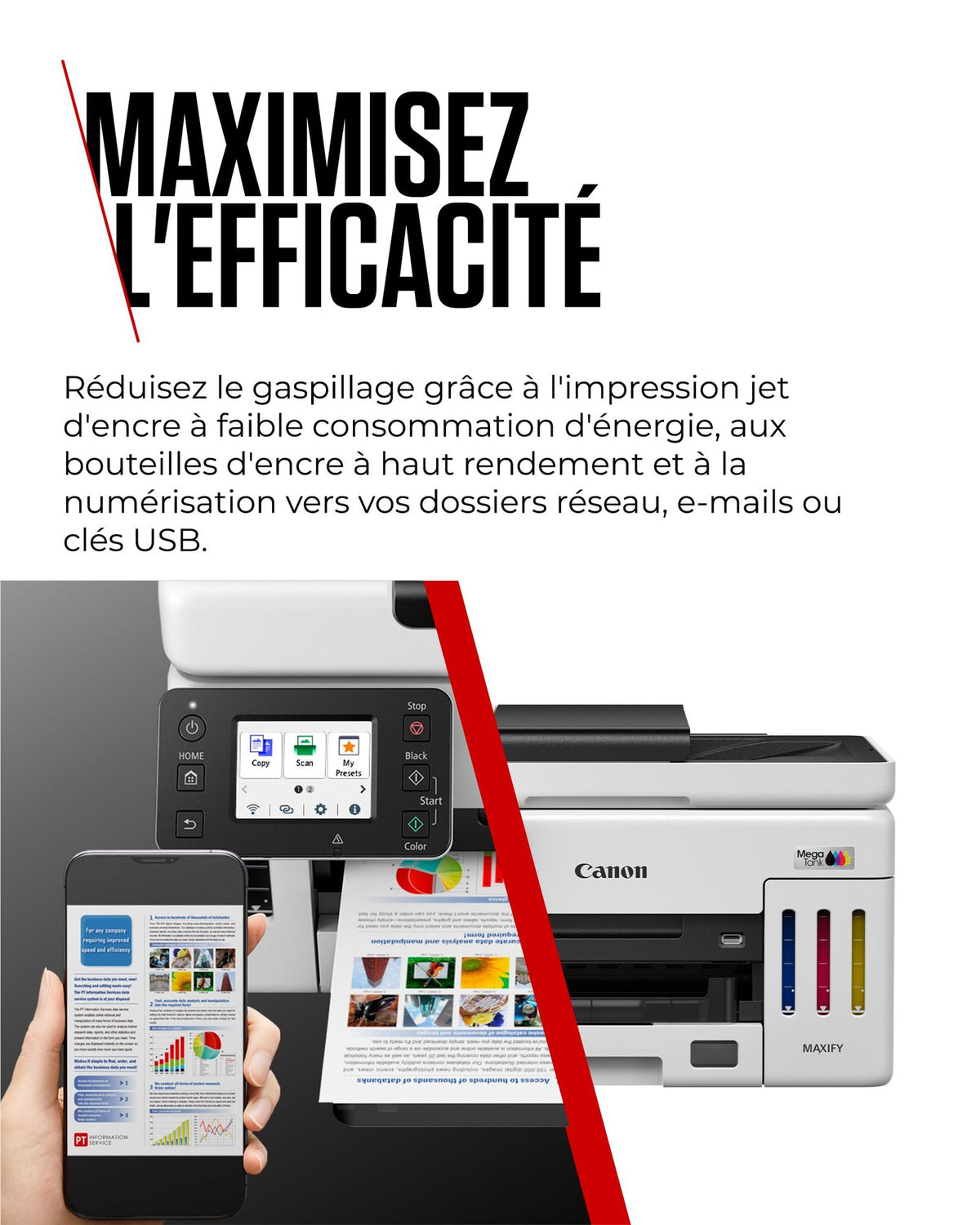 CANON MAXIFY GX6150 MegaTank MFP colour inkjet CISS Legal 216x356mm A4 24ipm Print 350sheets USB Wi-Fi LAN