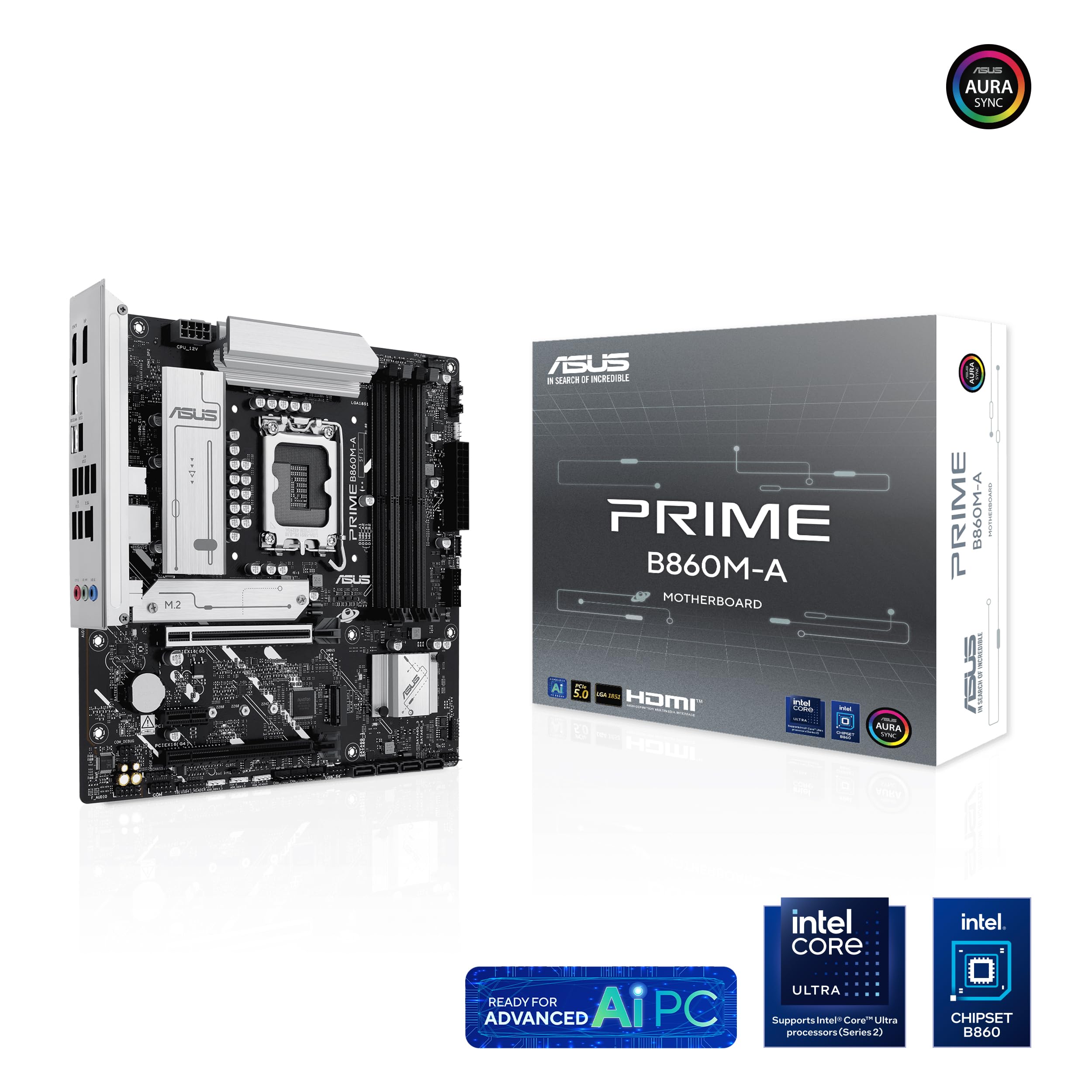 ASUS PRIME B860M-A-CSM LGA1851 DDR5 micro ATX MB 1xHDMI 2xDP 2xM.2 4xSATA