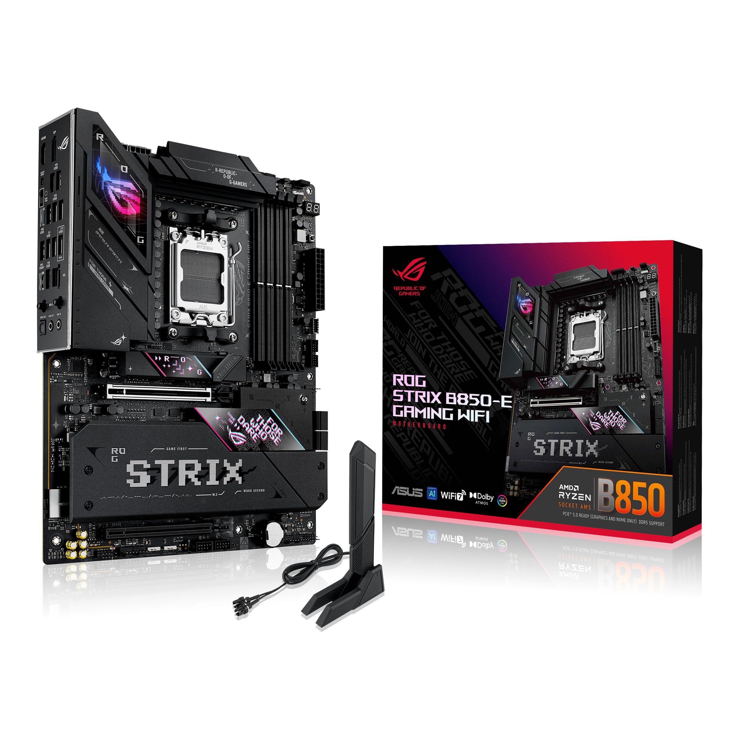 ASUS ROG STRIX B850-E GAMING WIFI AM5 DDR5 ATX MB 1xHDMI 1xDP 5xM.2 4xSATA