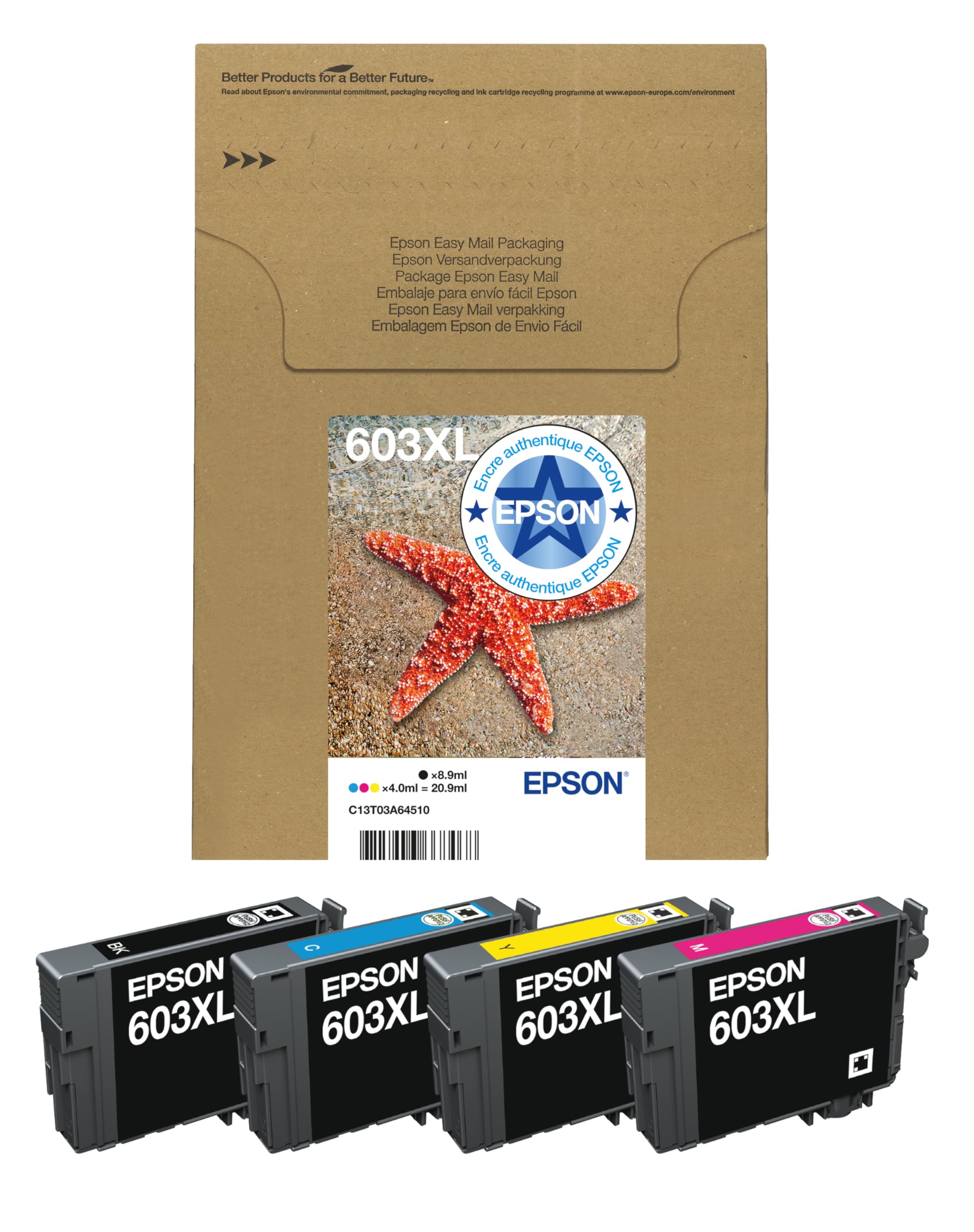 EPSON 4LB Singlepack Cyan 604XL Ink w/s
