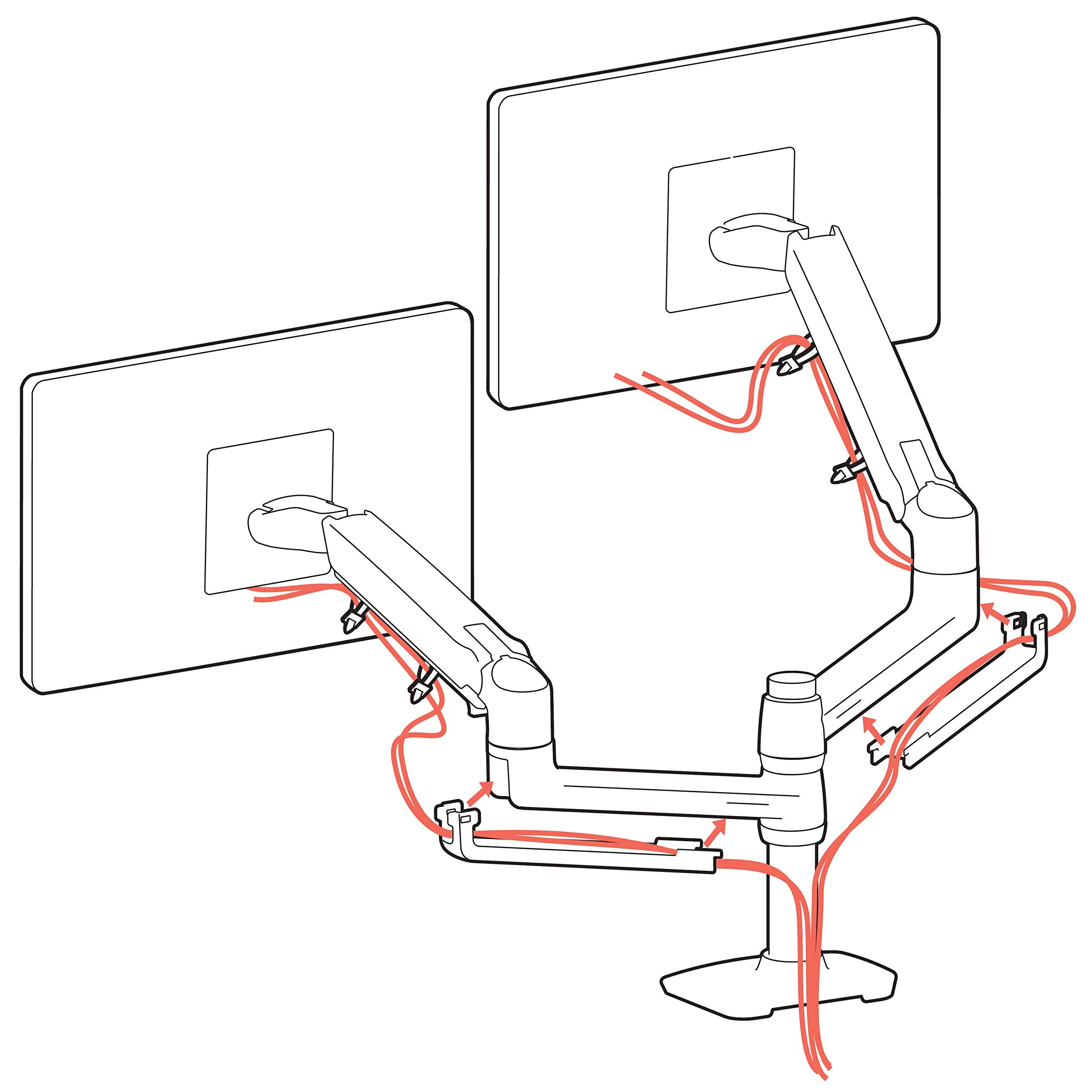 45-492-216/LX dual stacking arm white