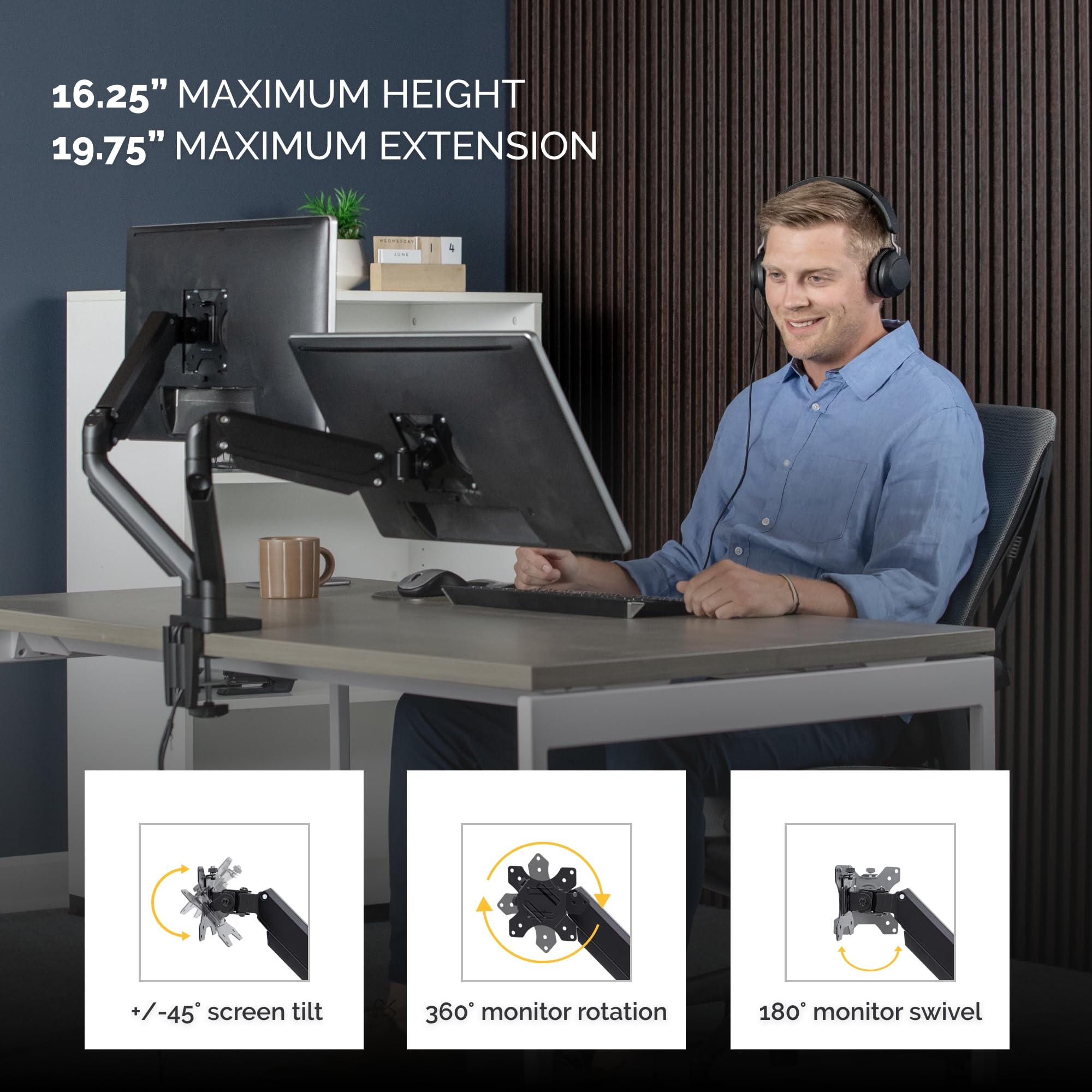 FELLOWES Bras porte écran double Platinium Série