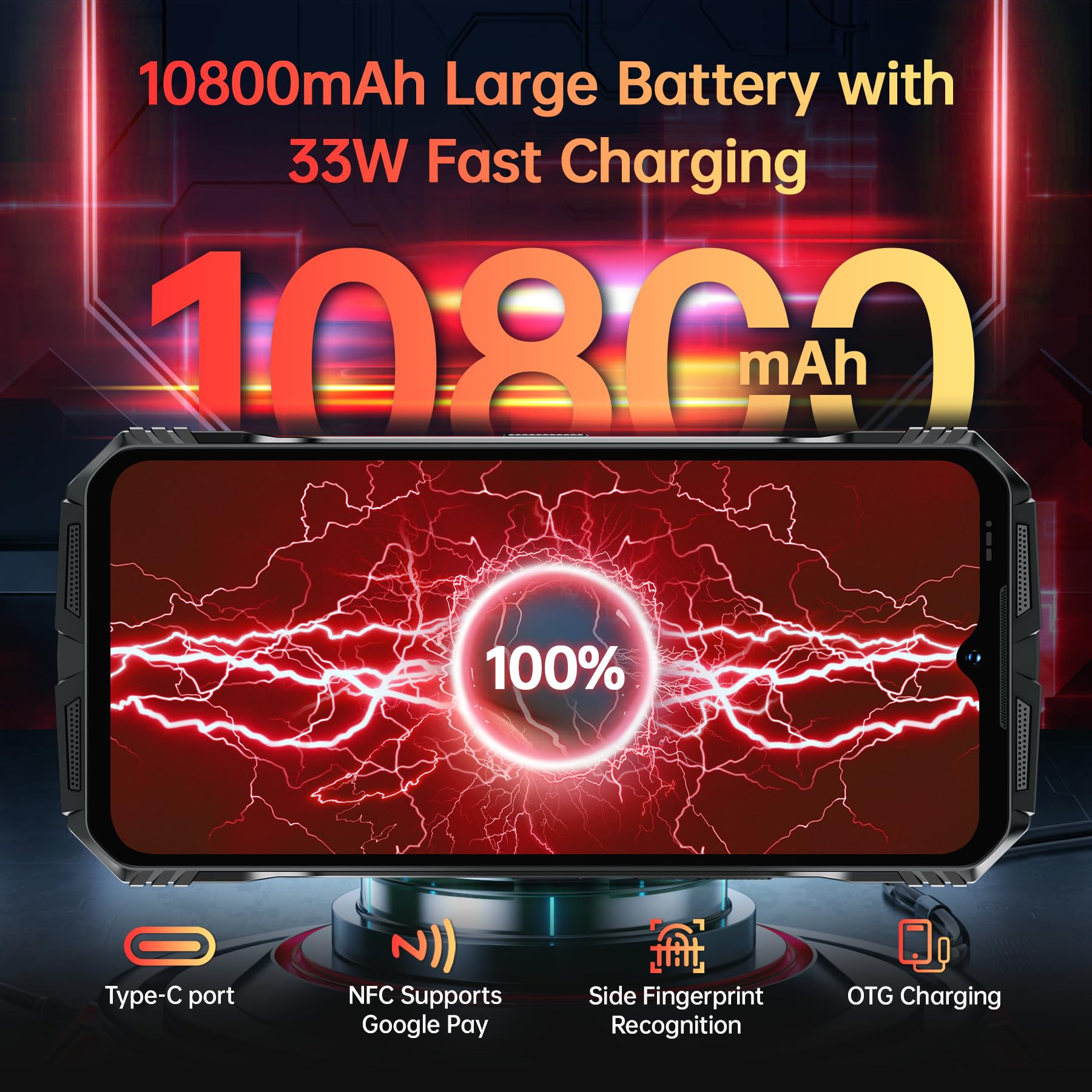 Doogee S118 (Double Sim - 6.58'', 512 Go, 8 Go RAM) Rouge