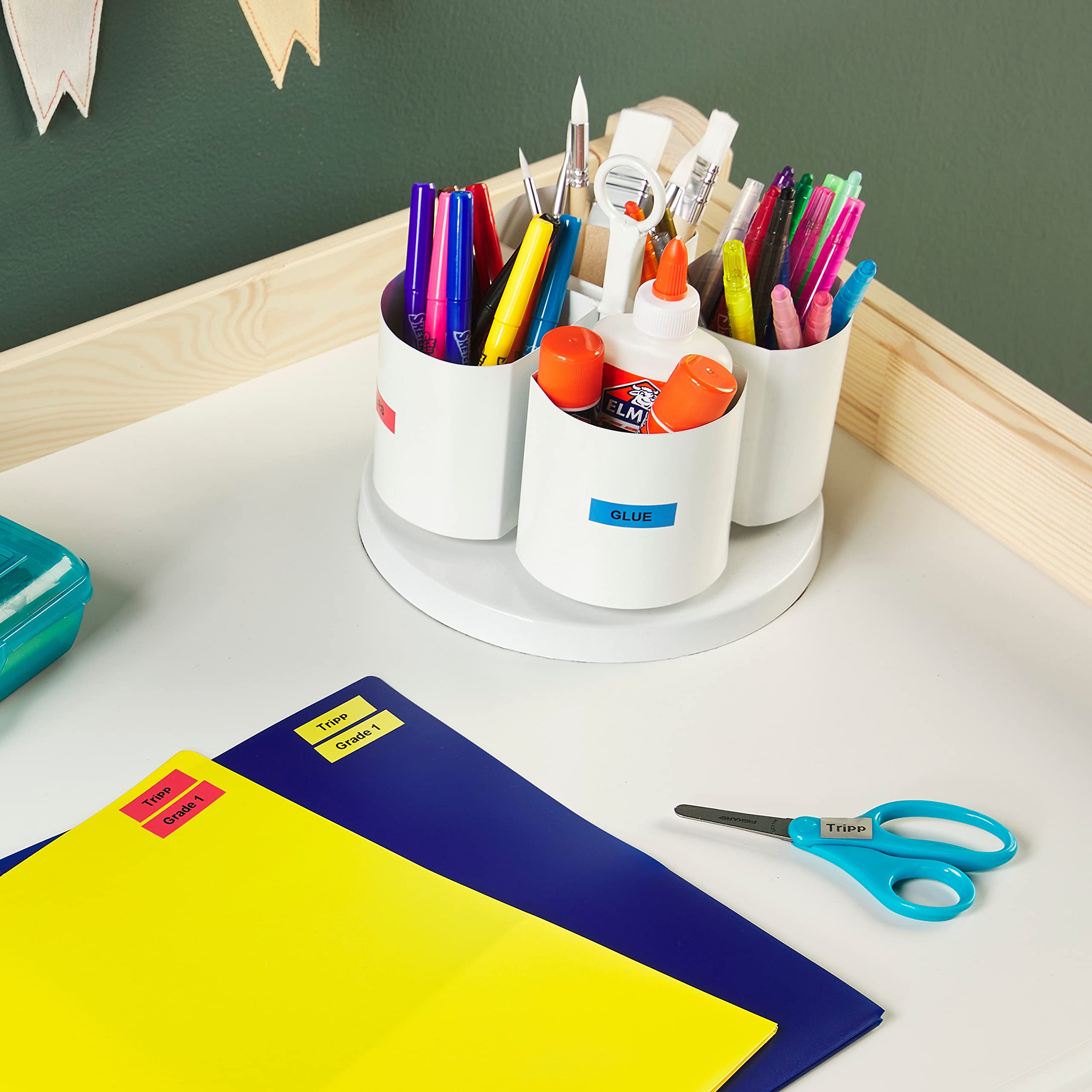 Ruban plastique dymo noir/bleu 12MM pour letratag