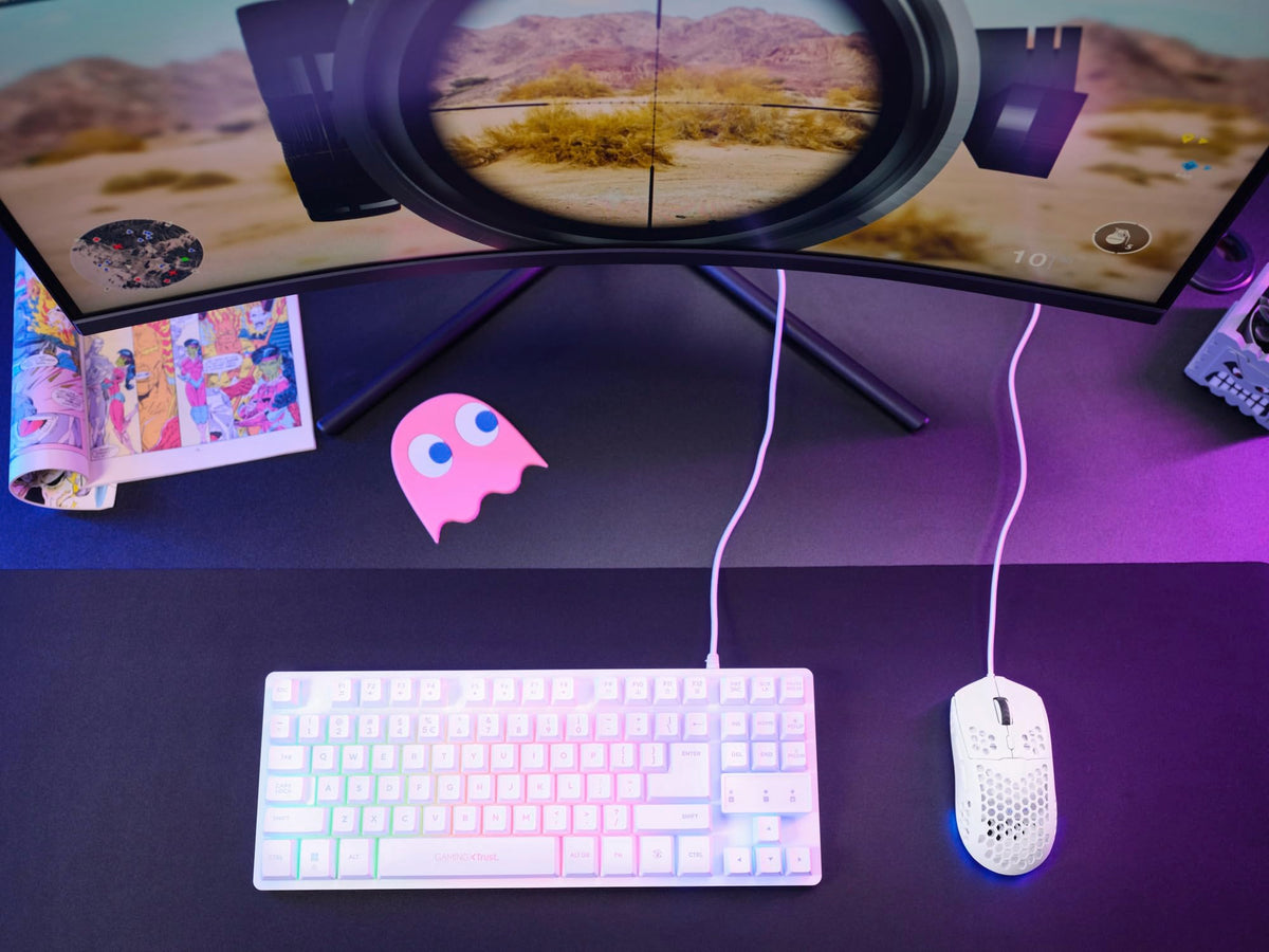 TRUST Souris gaming filaire HELOX ultra légére - Blanche