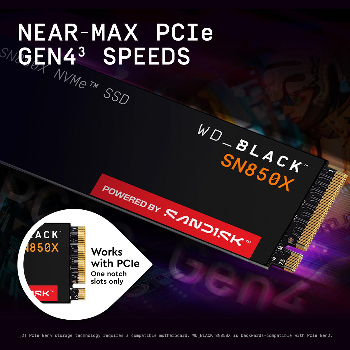 WD Black 1To SN850X NVMe SSD Supremely Fast PCIe Gen4 x4 M.2 internal single-packed POWERED BY SANDISK