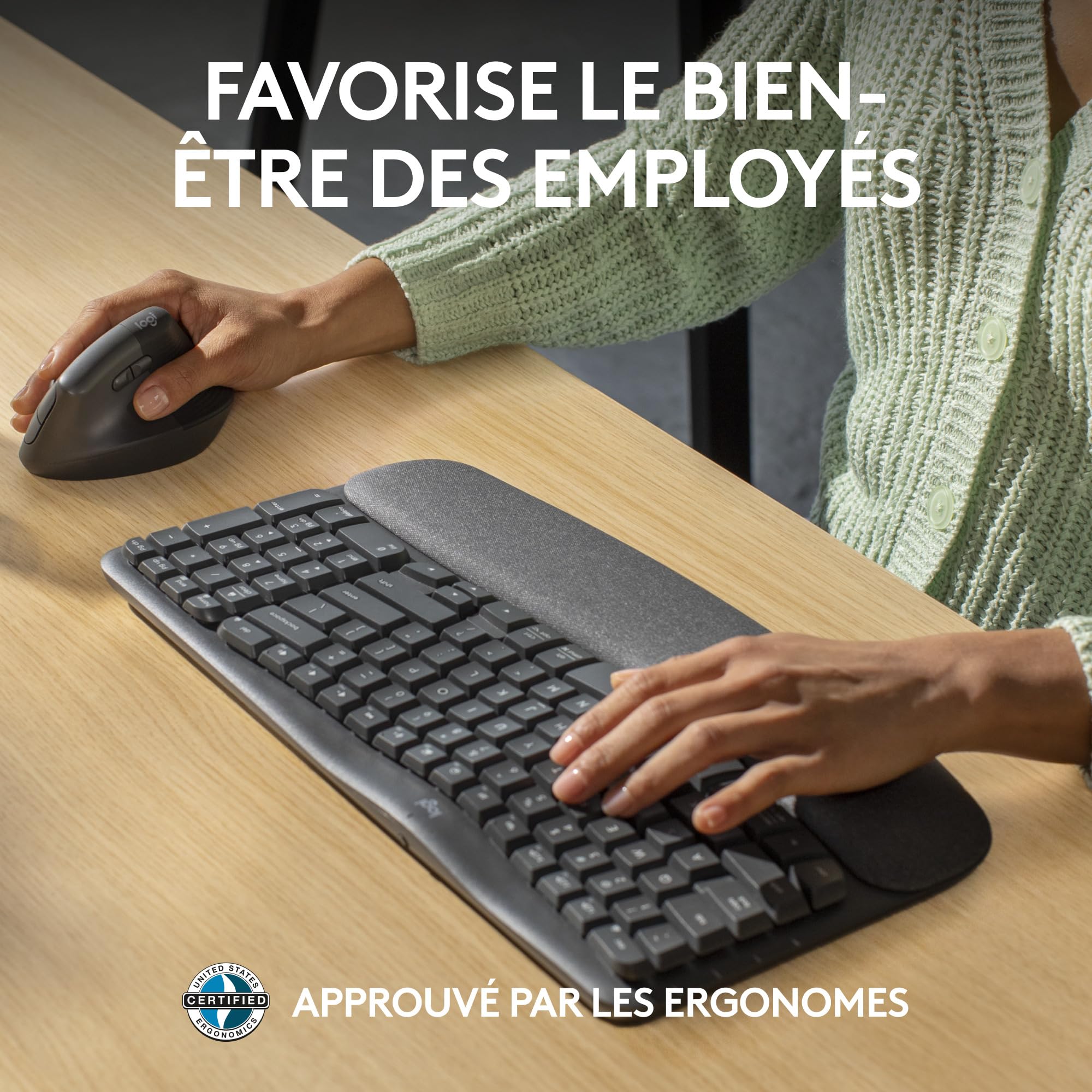 LOGITECH Wave Keys for Business - GRAPHITE - (FRA) - 2.4GHZ/BT - CENTRAL-419 - B2B