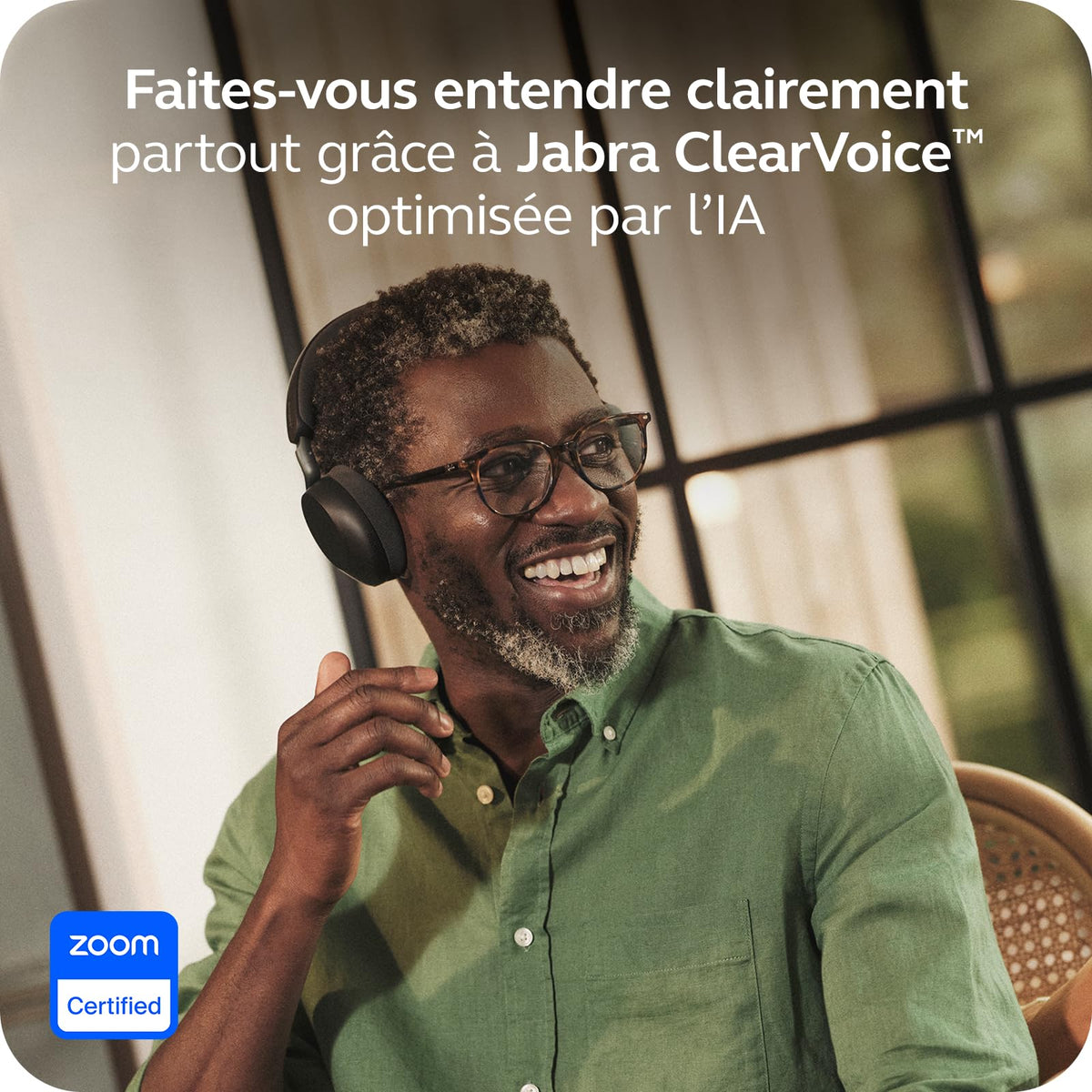 Jabra Evolve3 75 UC Link 390 USB-A Bla