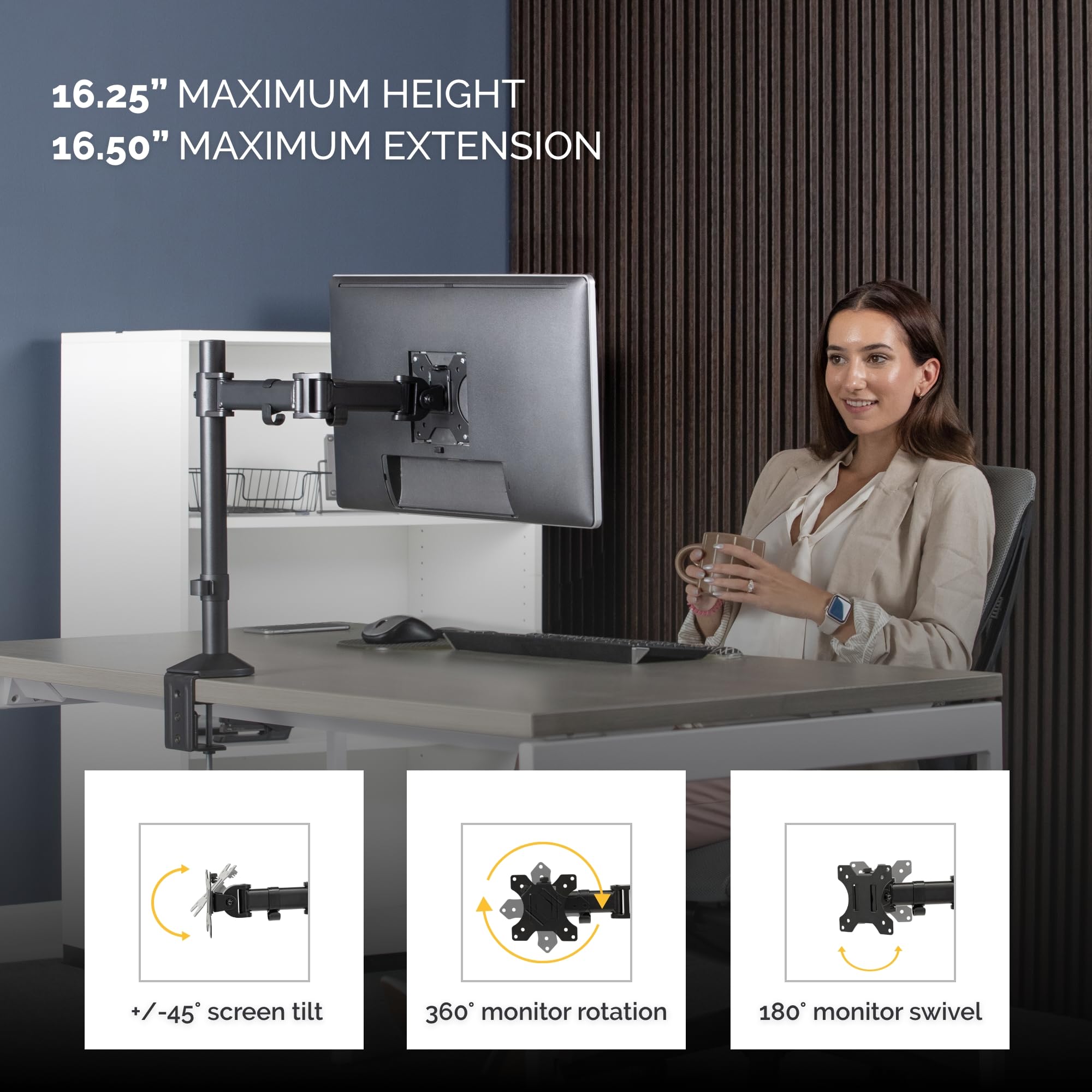 FELLOWES Reflex Bras pour moniteur simple série