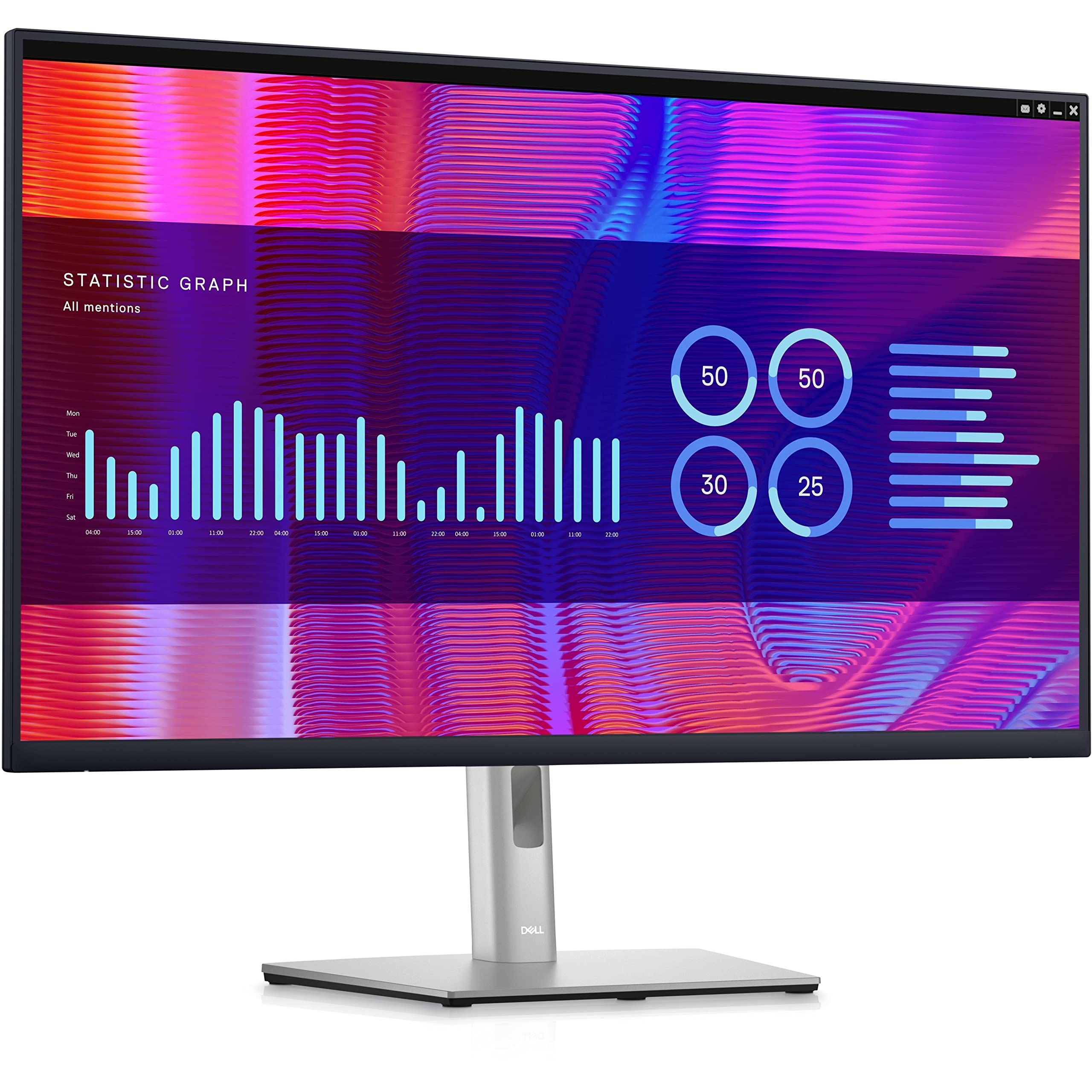 "DELL P Series P3223DE 80 cm (31.5"") 2560 x 1440 pixels Quad HD LCD Noir, Argent"