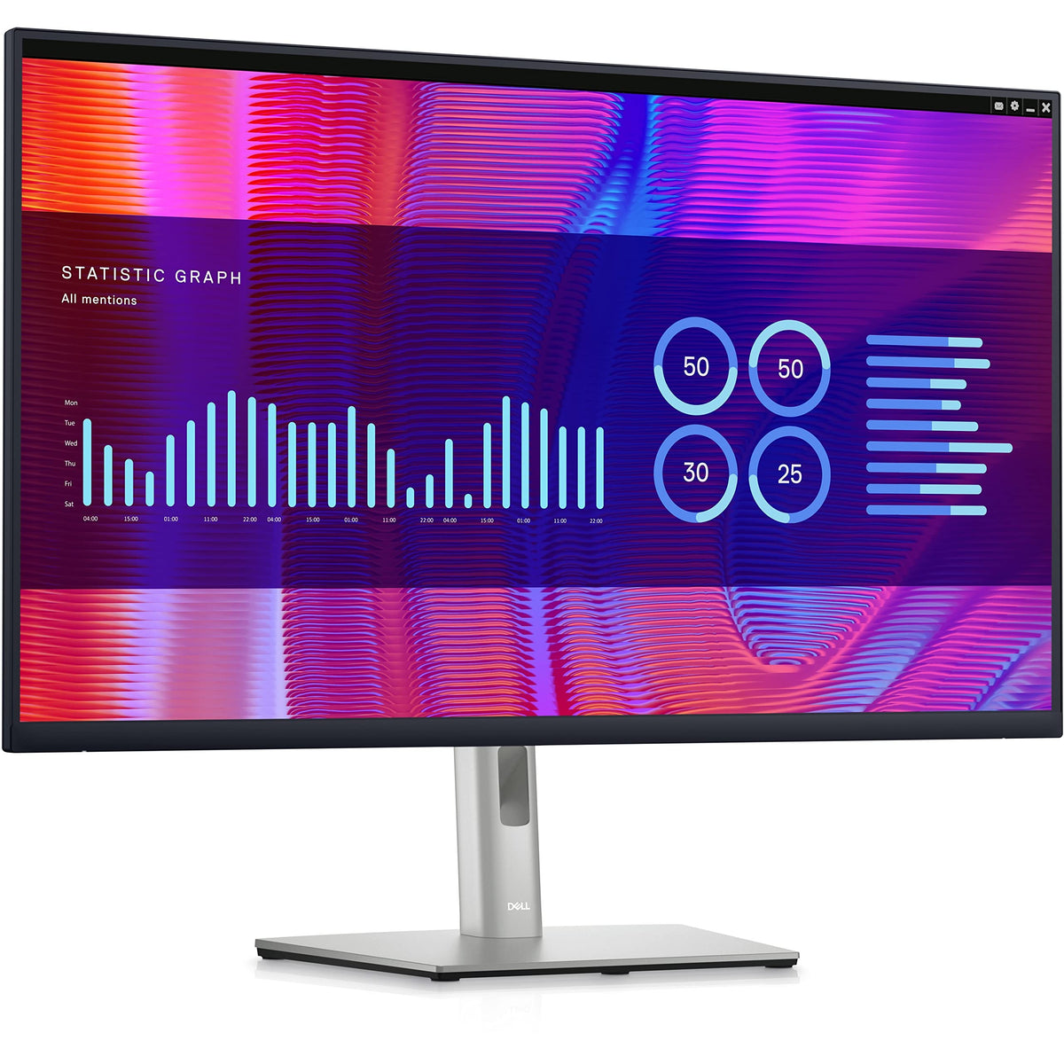 "DELL P Series P3223DE 80 cm (31.5"") 2560 x 1440 pixels Quad HD LCD Noir, Argent"