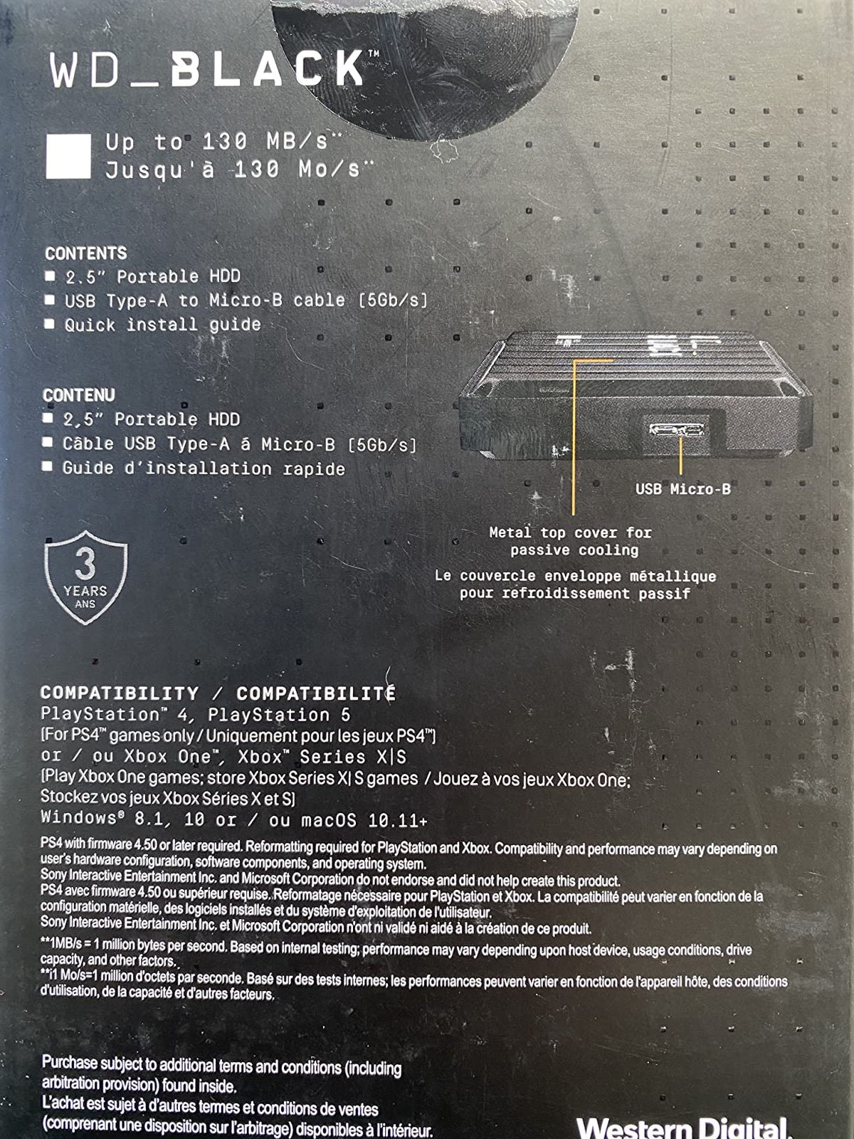 WD BLACK P10 GAME DRIVE FOR XBOX 5To USB 3.2 2.5p Black / White RTL