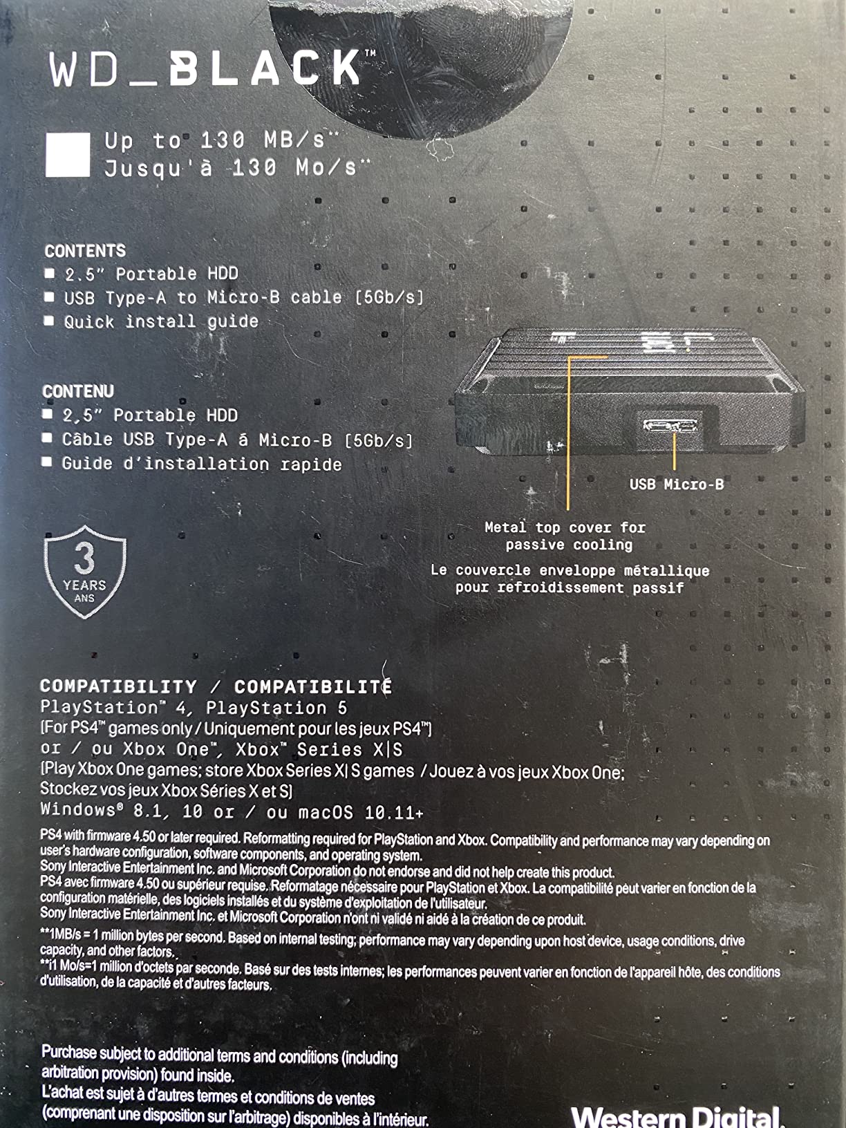 WD BLACK P10 GAME DRIVE FOR XBOX 2To USB 3.2 2.5p Black/White RTL