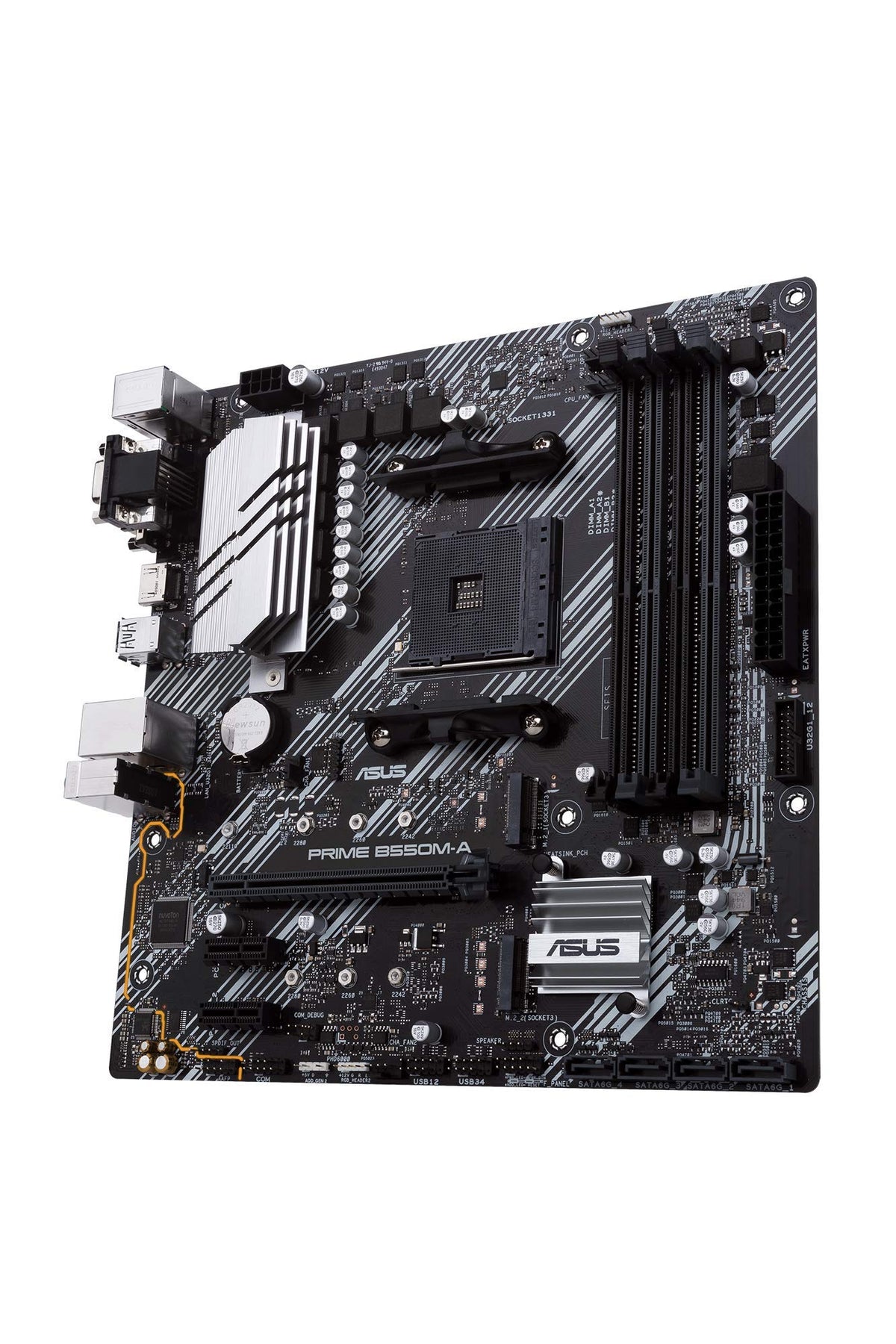 ASUS PRIME B550M-A mATX MB dual M.2 PCIe 4.0 1Gb Ethernet HDMI/D-Sub/DVI SATA 6Gbps USB3.2 Gen 2 Type-A