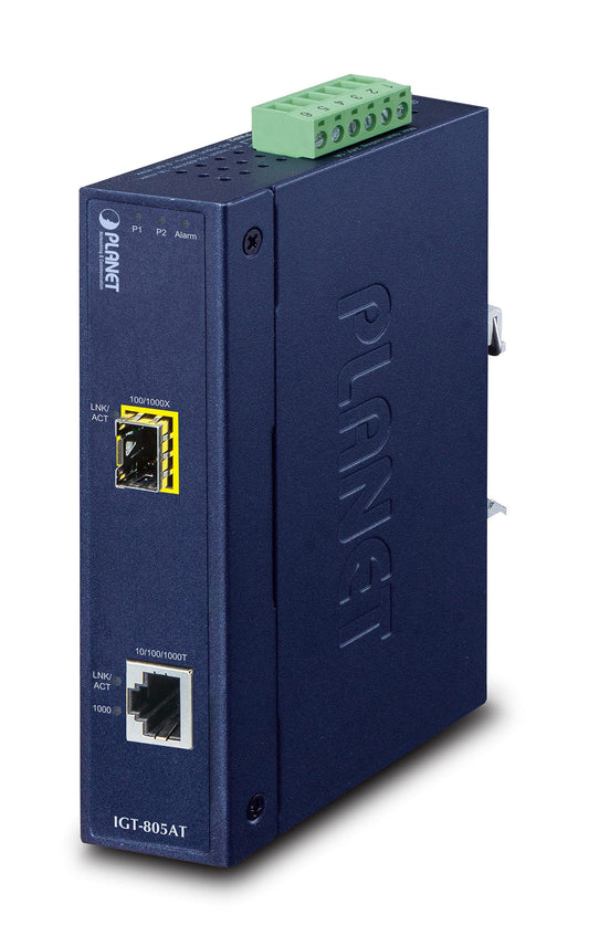 PLANET IGT-805AT convertisseur de support réseau 1000 Mbit/s Bleu