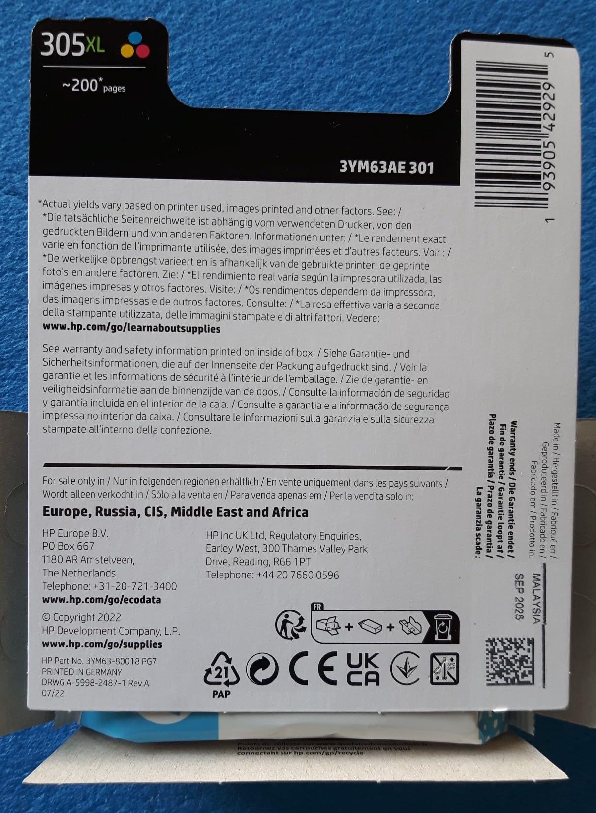 HP 305XL High Yield Tri-color Original Ink Cartridge