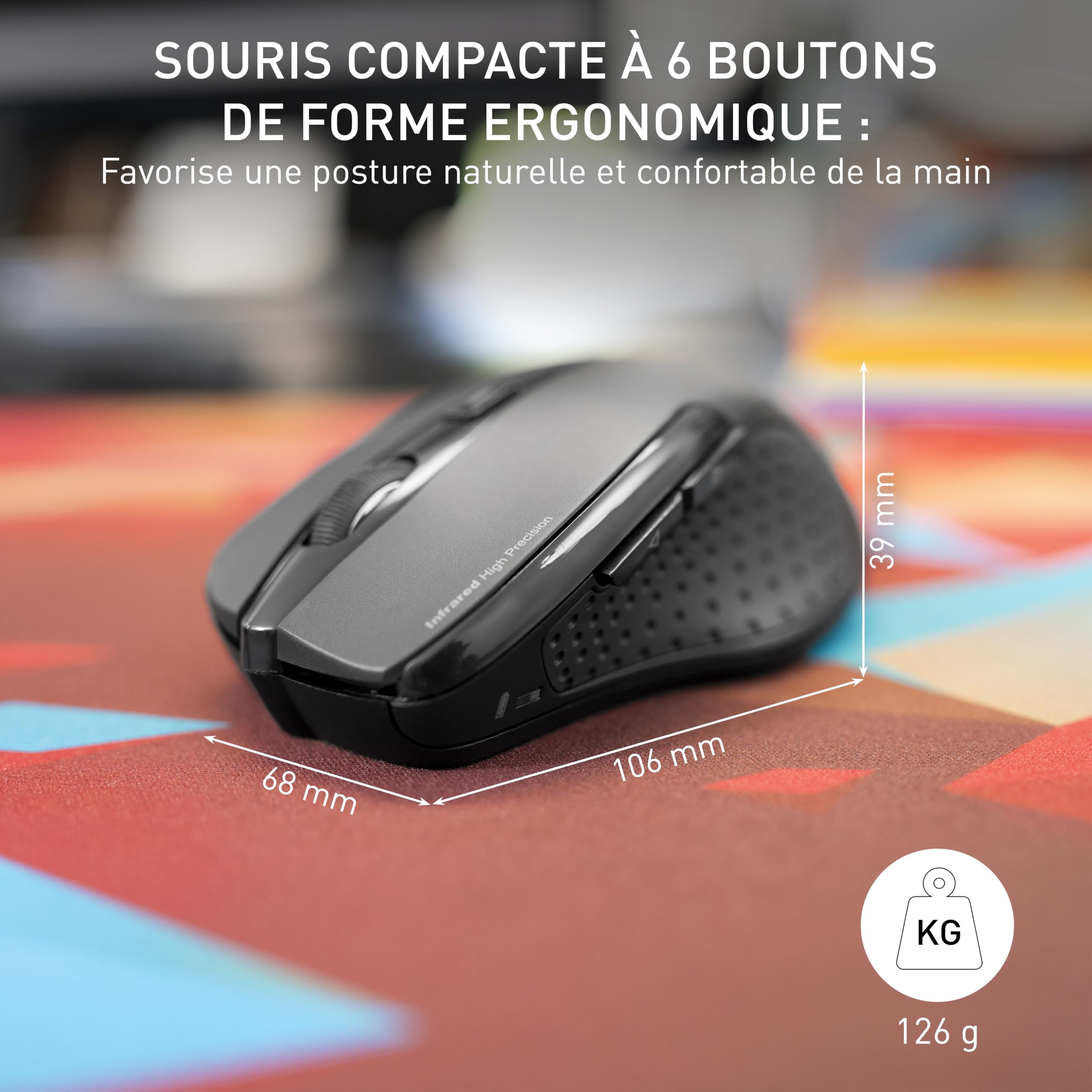 CHERRY Souris MW-3000 sans fil nano USB noire