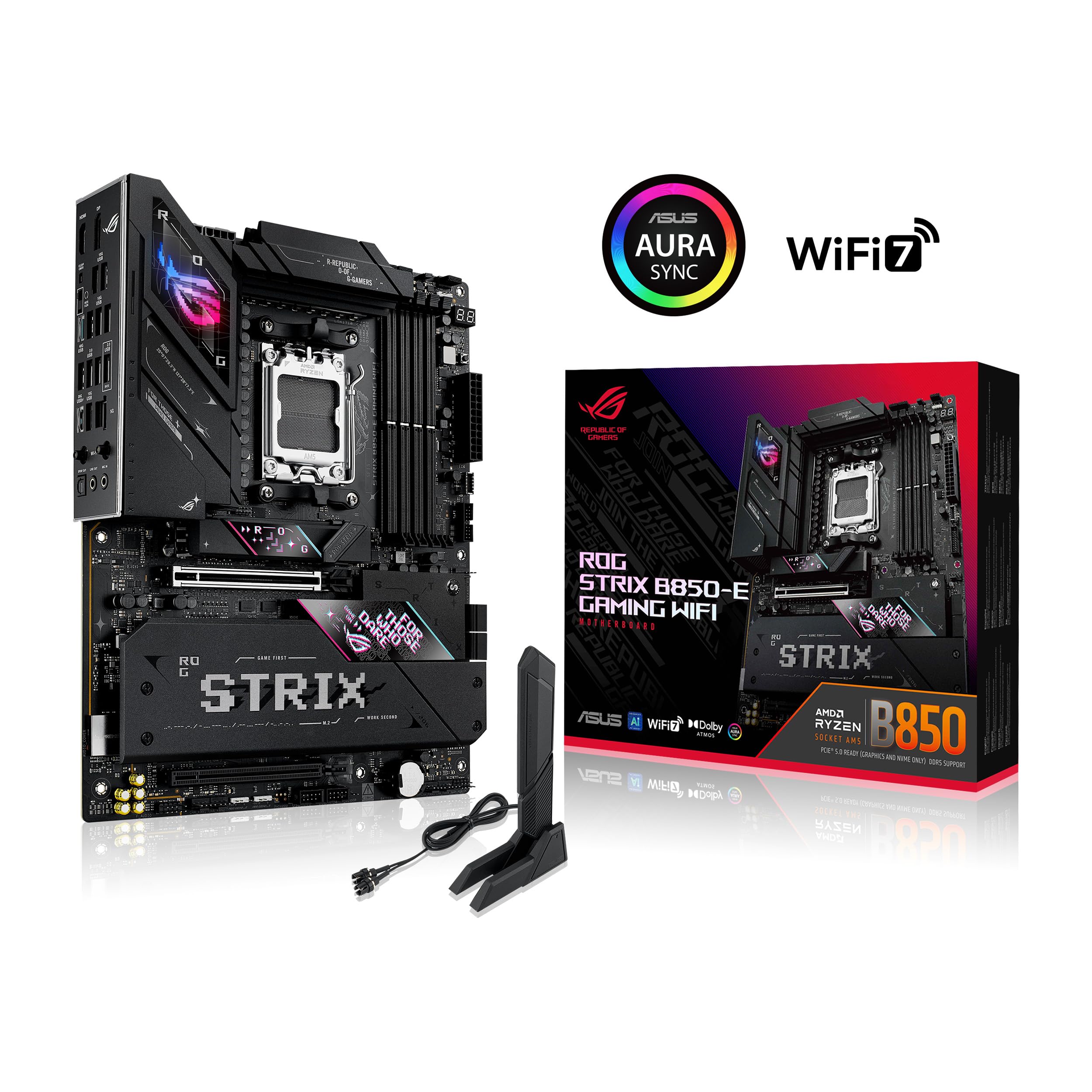 ASUS ROG STRIX B850-E GAMING WIFI AM5 DDR5 ATX MB 1xHDMI 1xDP 5xM.2 4xSATA