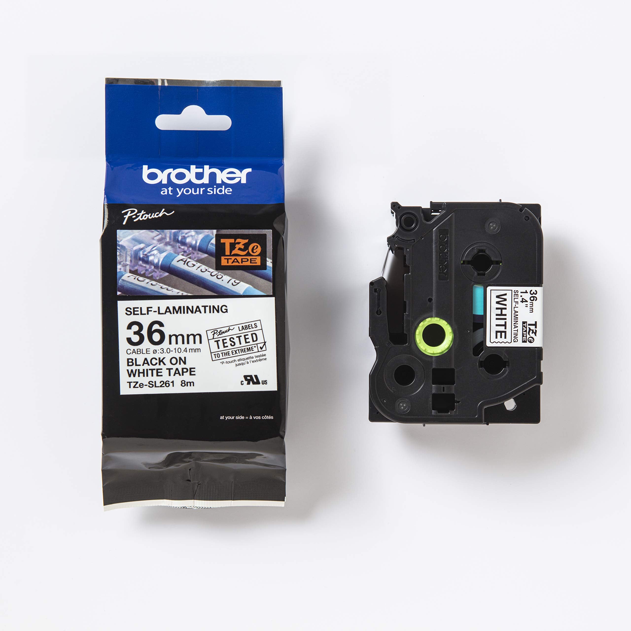 BROTHER TZeSL261 tape Black on White 36mm