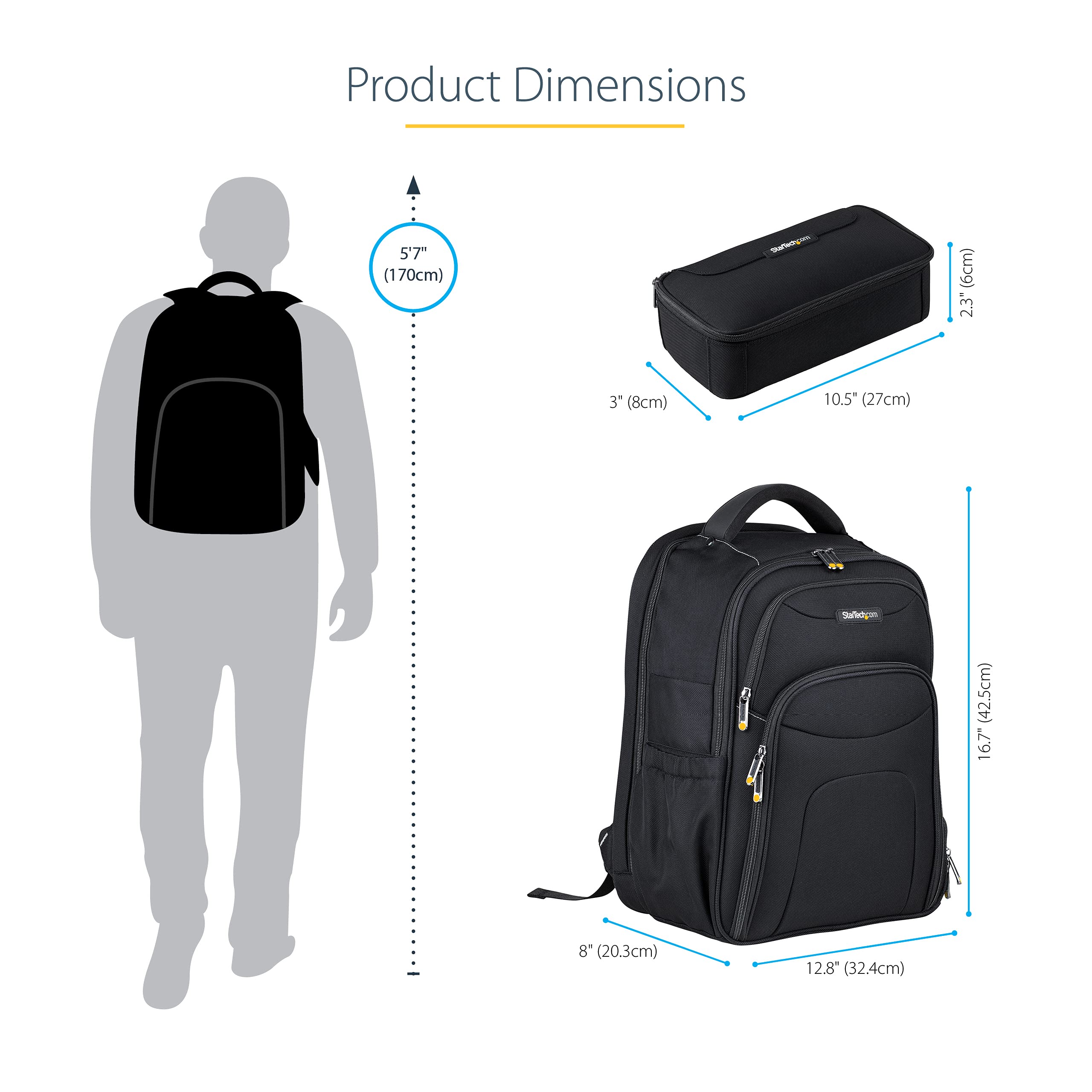 15.6in Laptop Backpack w/Accessory Case