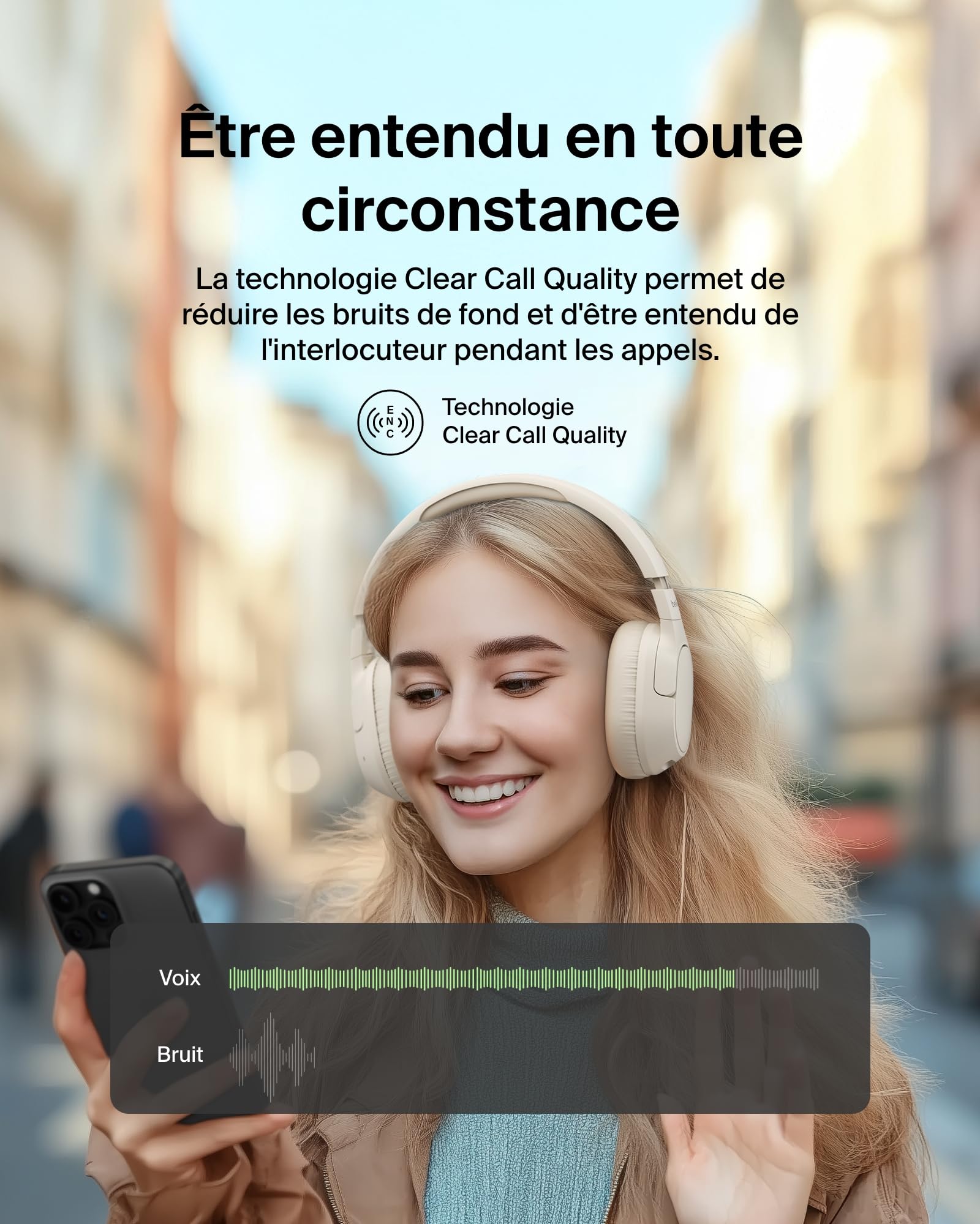 BELKIN SOUNDFORM ISOLATE NOISE CANCELLING HEADPHONES SAND