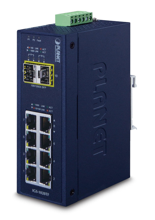PLANET IGS-1020TF commutateur réseau Non-géré Gigabit Ethernet (10/100/1000) Bleu