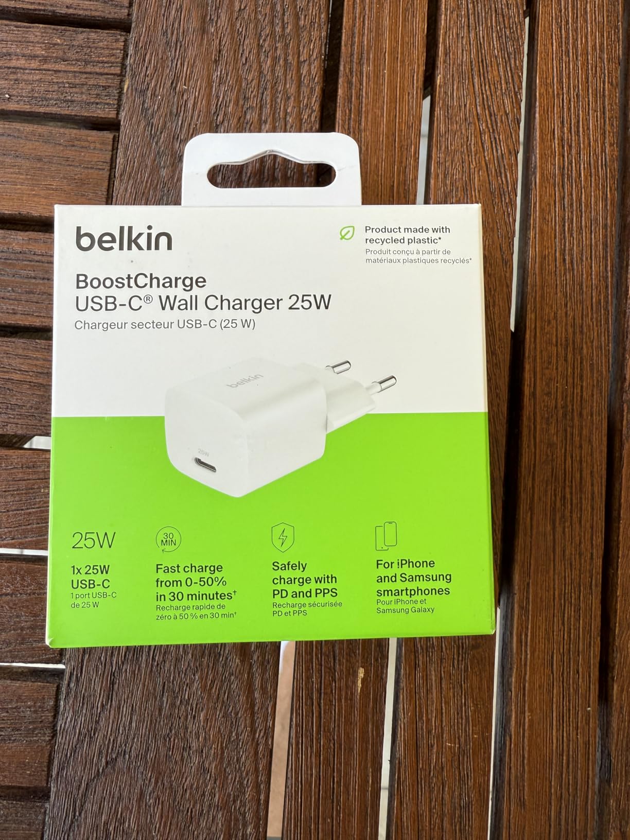 BELKIN 25W USBC PD WALL CHARGER WITH PPS WHITE