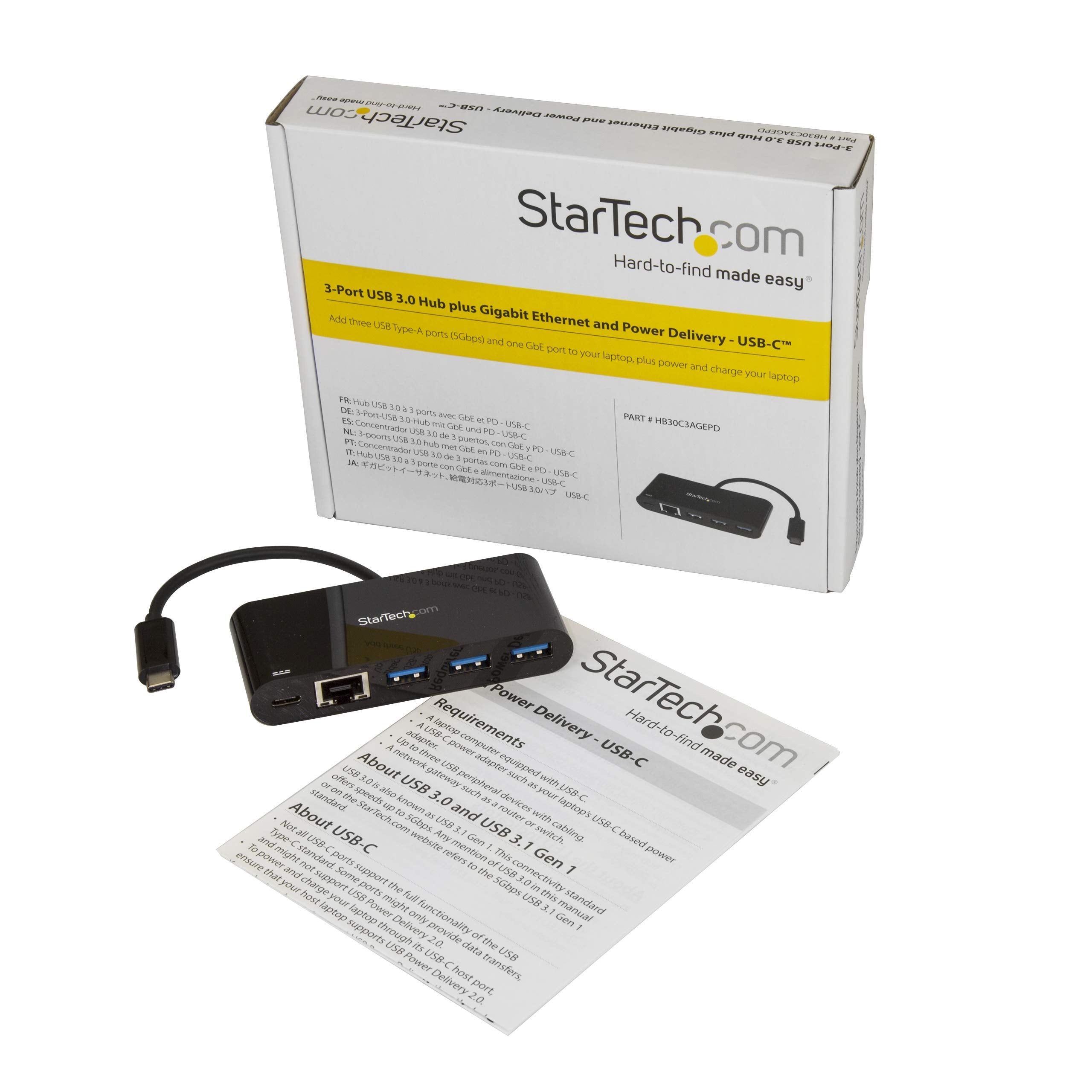 Hub USB C Hub 3 Port - GbE PD - USB 3.0