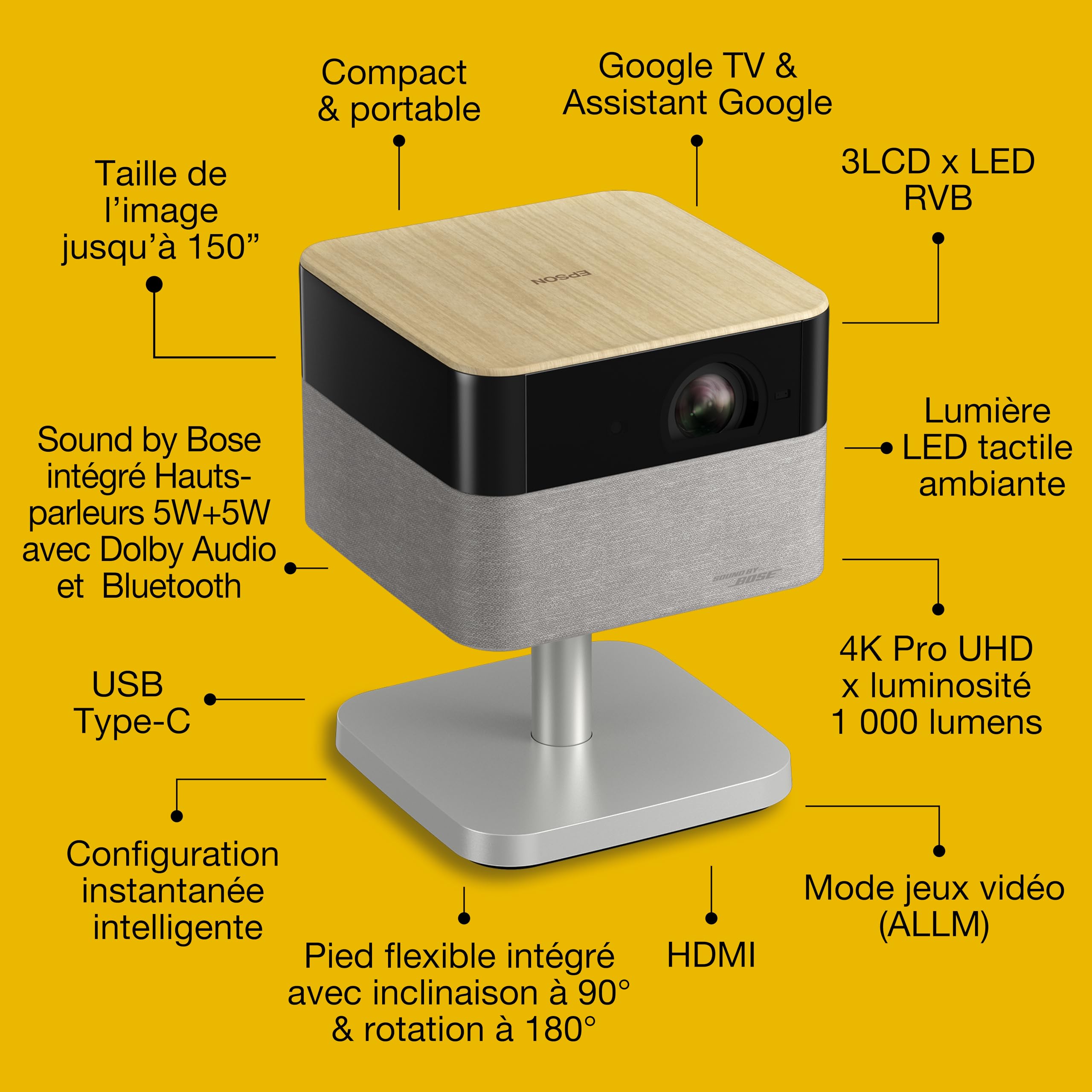 EPSON EF-72 4K UHD PRO Projector 1000lm