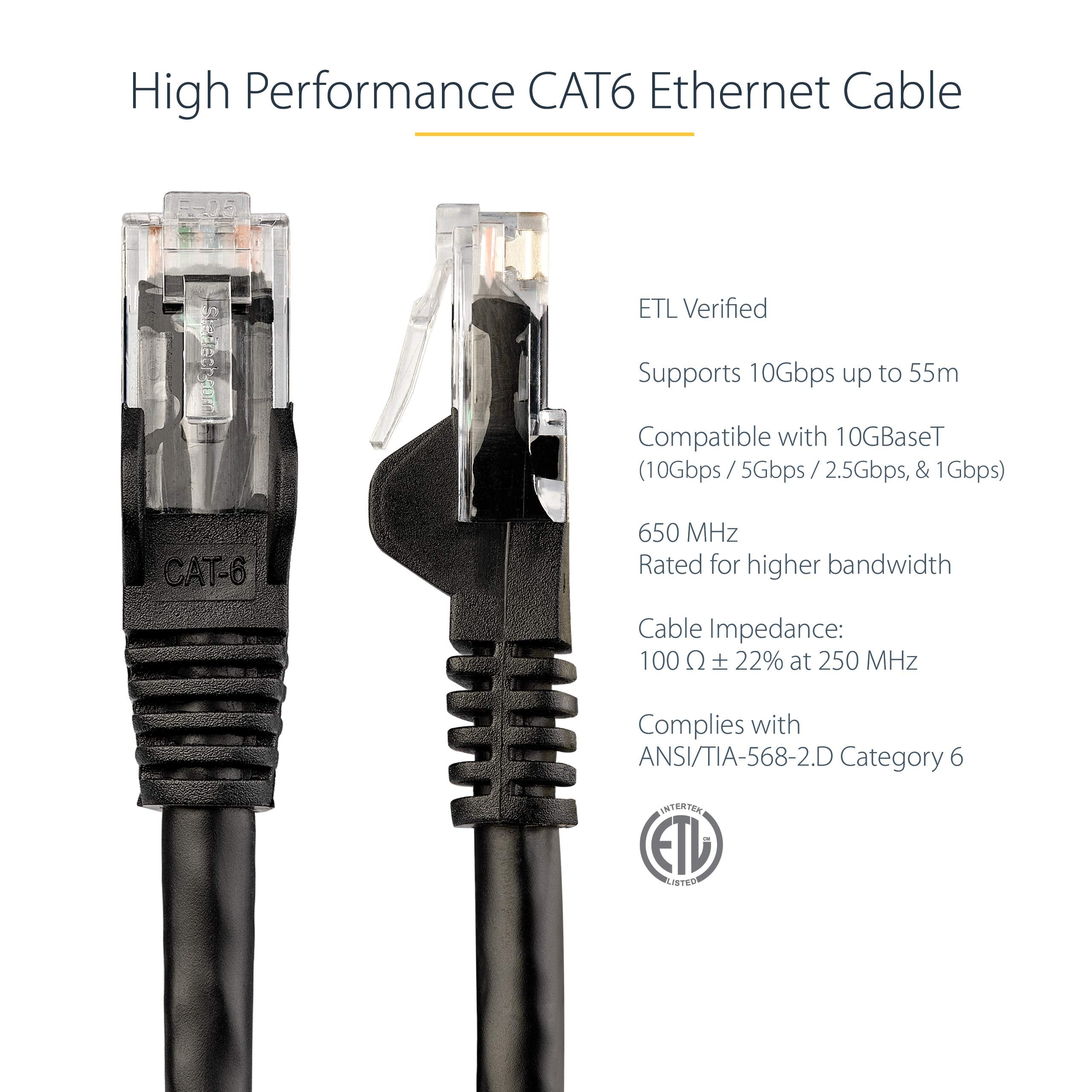 2m Black Snagless Cat6 UTP Patch Cable