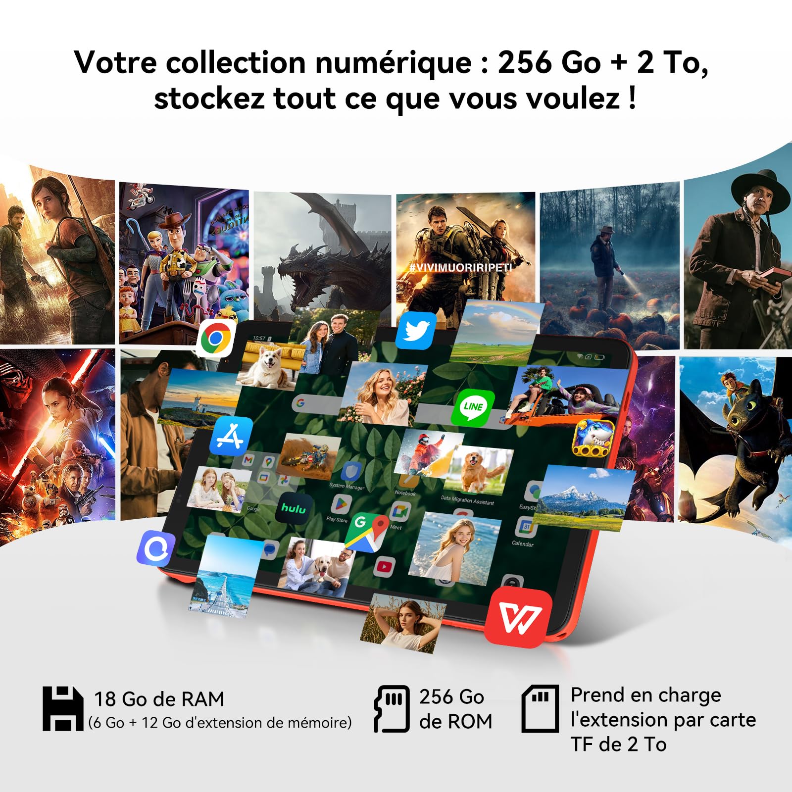 Blackview ZENO 1 (Tablette 4G - 8'' - 6 000 mAh - 256 Go, 6 Go RAM) Orange