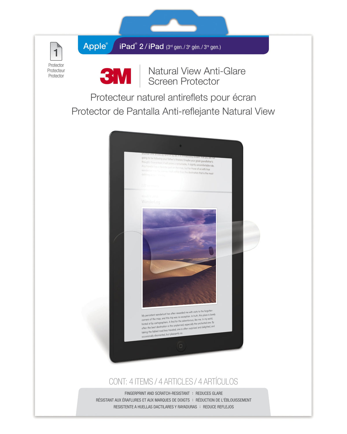 3M Filtre de protection anti-reflets pour Apple iPad 2/3/4