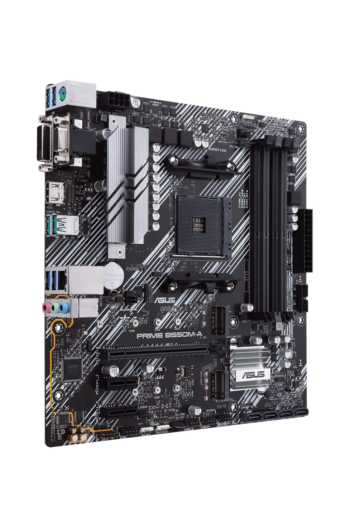 ASUS PRIME B550M-A mATX MB dual M.2 PCIe 4.0 1Gb Ethernet HDMI/D-Sub/DVI SATA 6Gbps USB3.2 Gen 2 Type-A