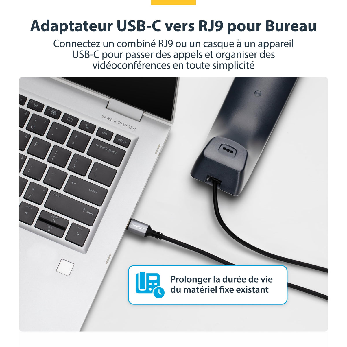 USB-C to RJ9 Adapter for Handset/Headset