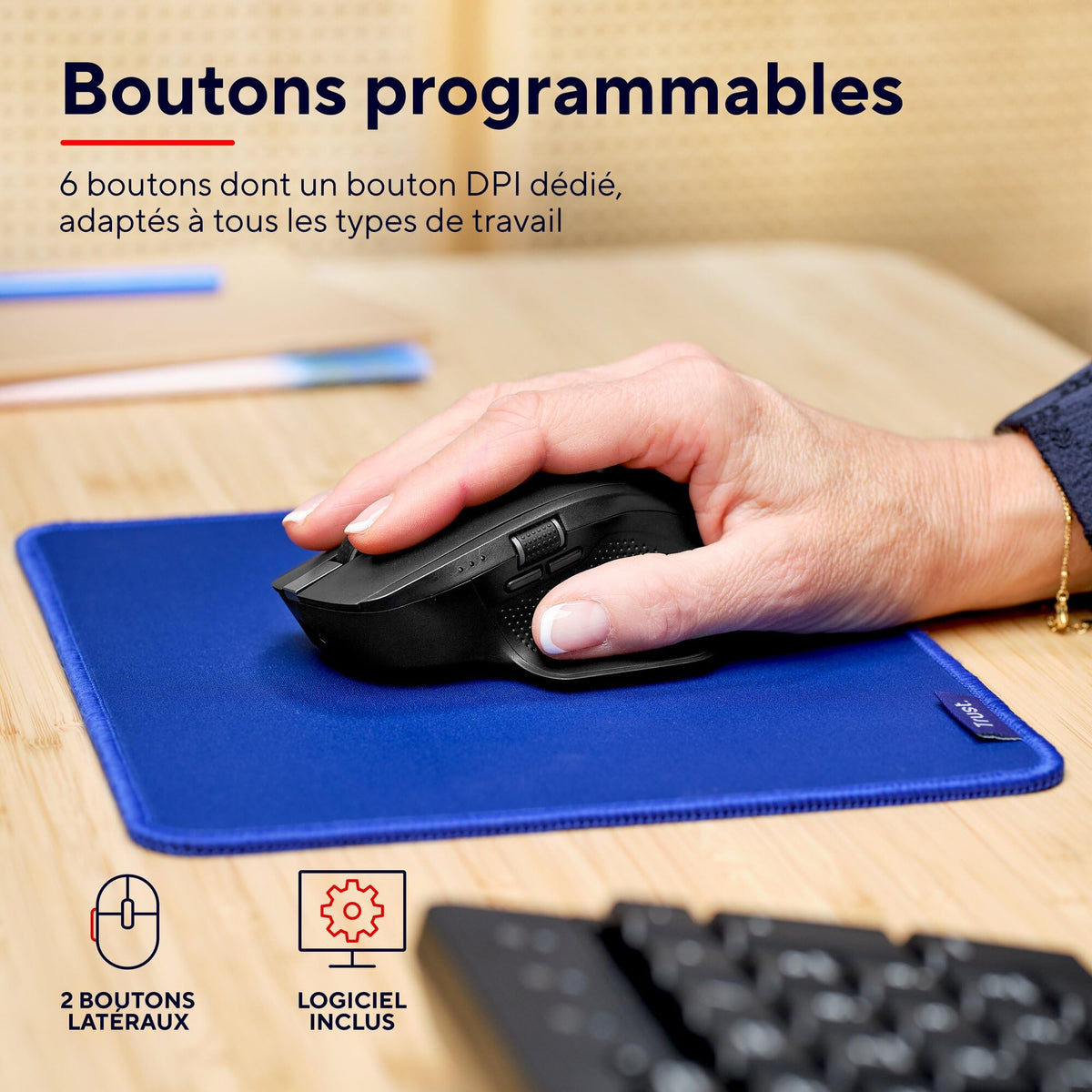 TRUST Souris sans fil OZAA II multi-connexion - Noire